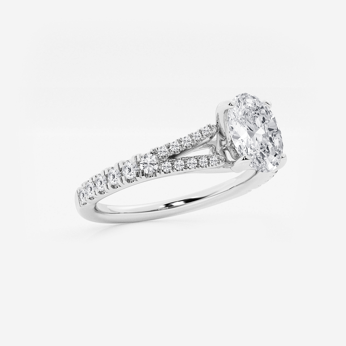 Additional Image 1 for  1 ctw Oval Lab Grown Diamond Split Shank Engagement Ring