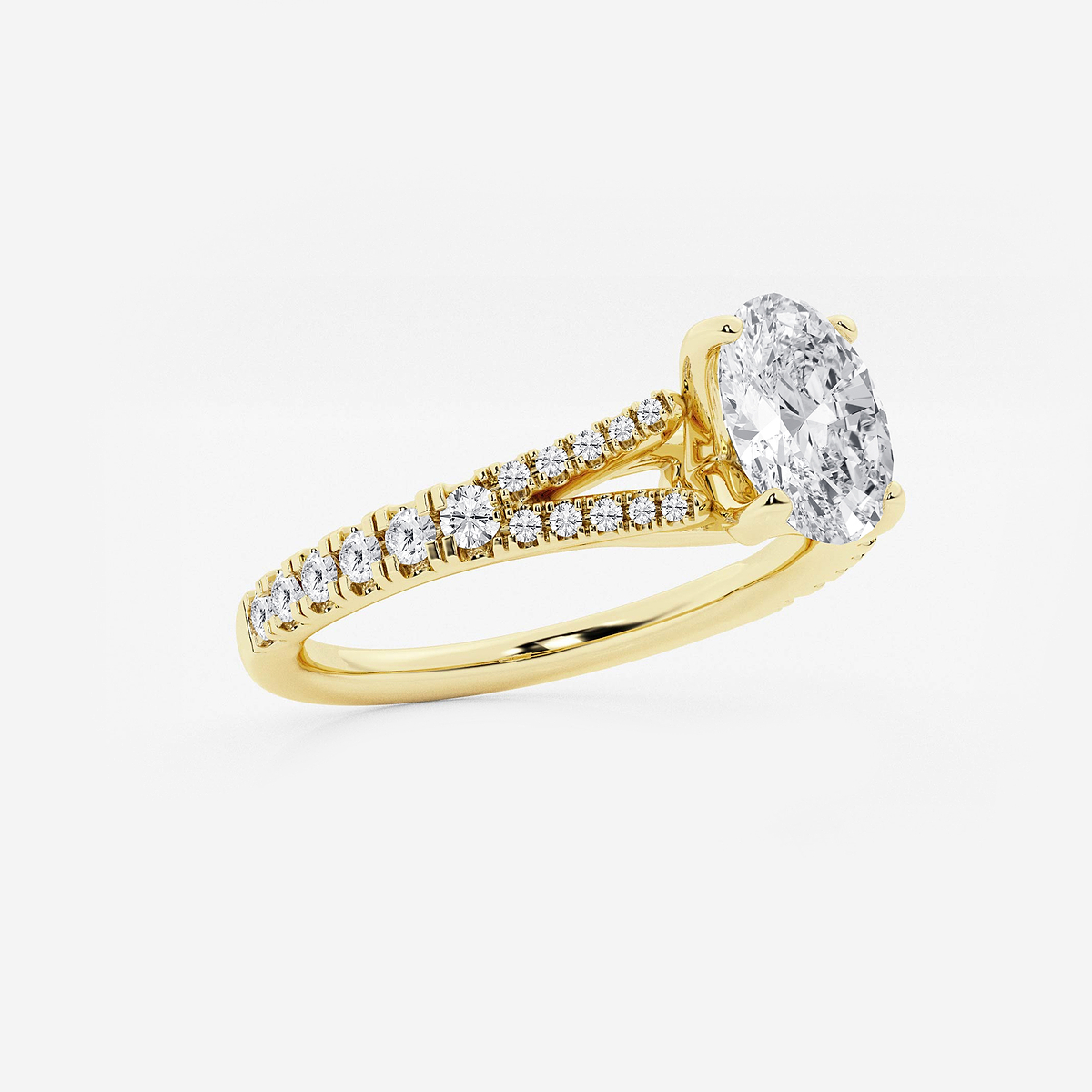 Additional Image 1 for  1 ctw Oval Lab Grown Diamond Split Shank Engagement Ring