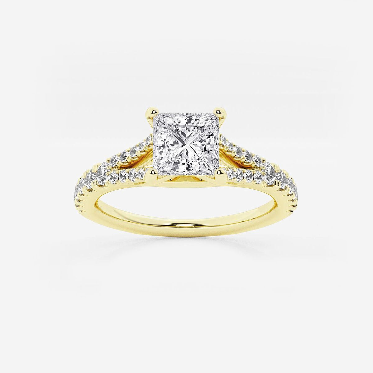 1 ctw Princess Lab Grown Diamond Split Shank Engagement Ring