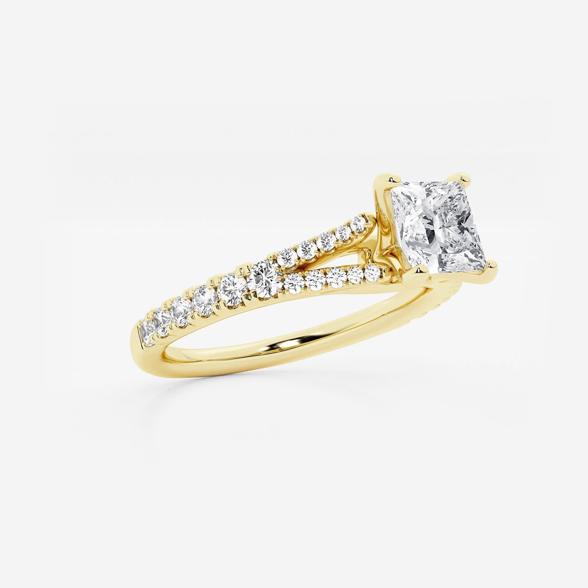 Additional Image 1 for  1 ctw Princess Lab Grown Diamond Split Shank Engagement Ring