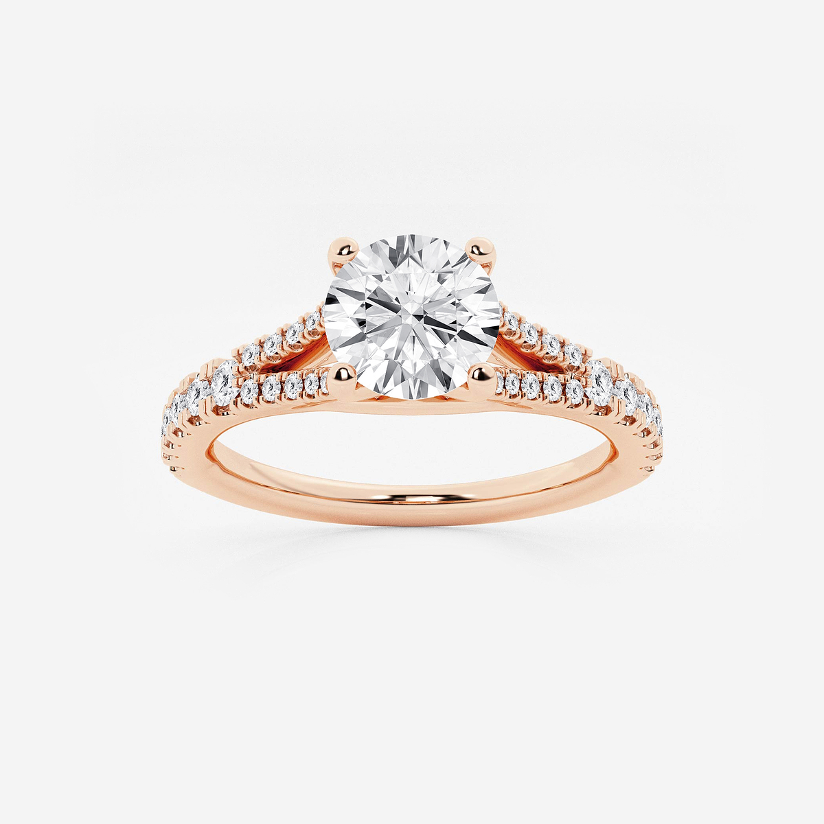 1 1/3 ctw Round Lab Grown Diamond Split Shank Engagement Ring