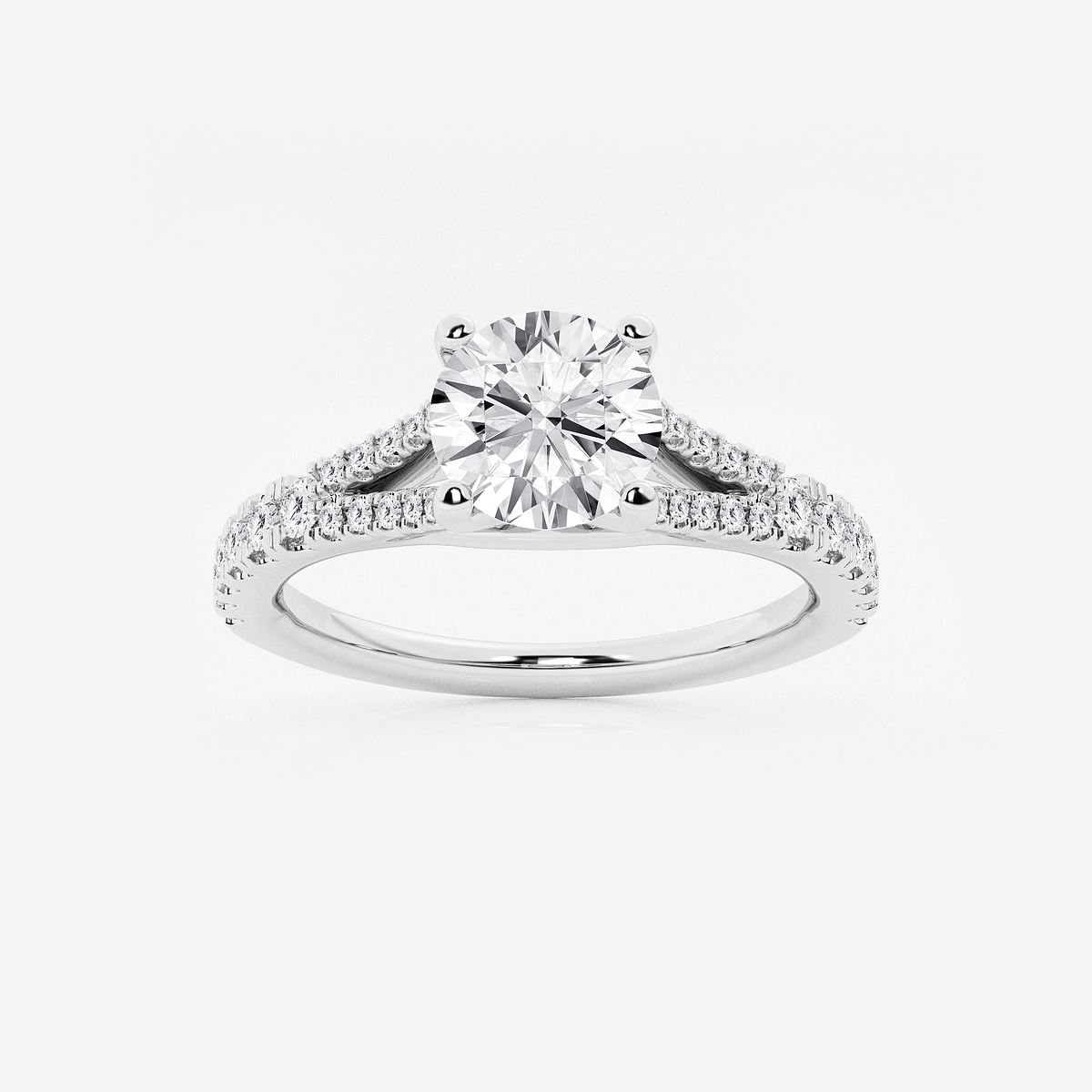 1 1/3 ctw Round Lab Grown Diamond Split Shank Engagement Ring