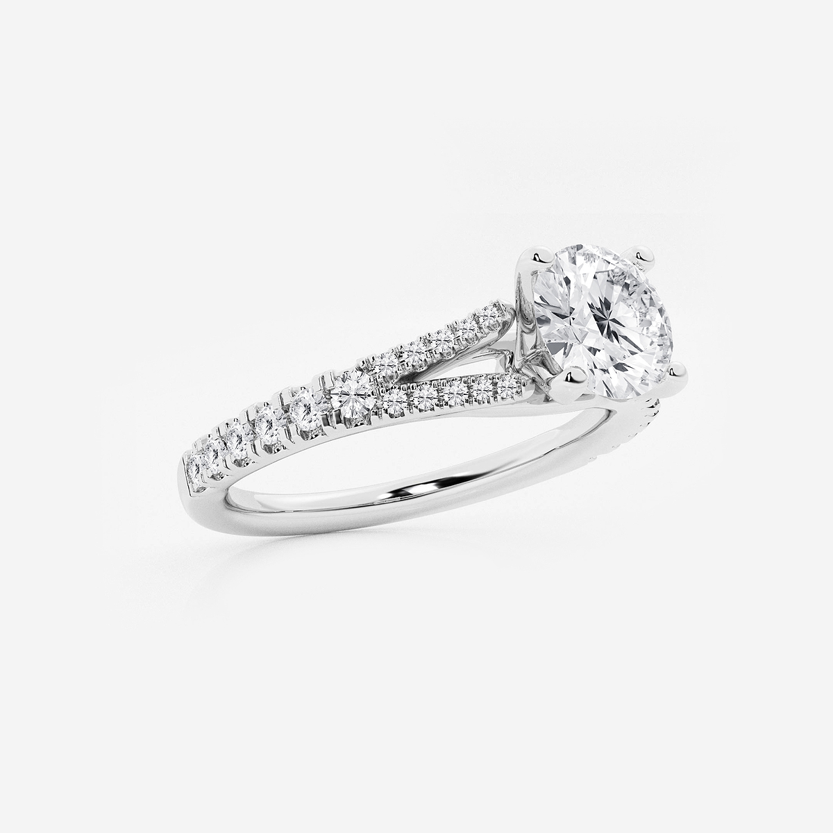 Additional Image 1 for  1 1/3 ctw Round Lab Grown Diamond Split Shank Engagement Ring