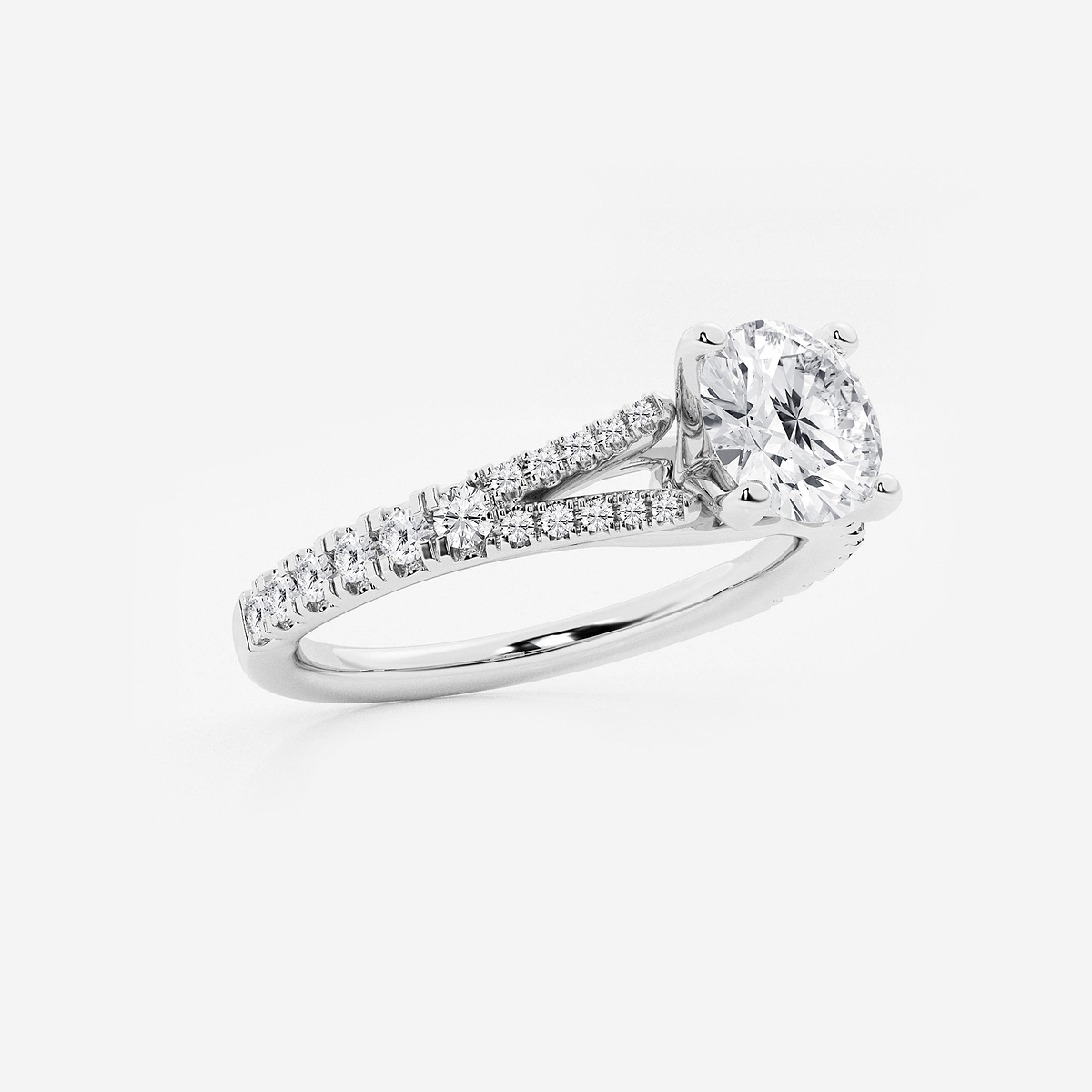 Additional Image 1 for  1 1/3 ctw Round Lab Grown Diamond Split Shank Engagement Ring