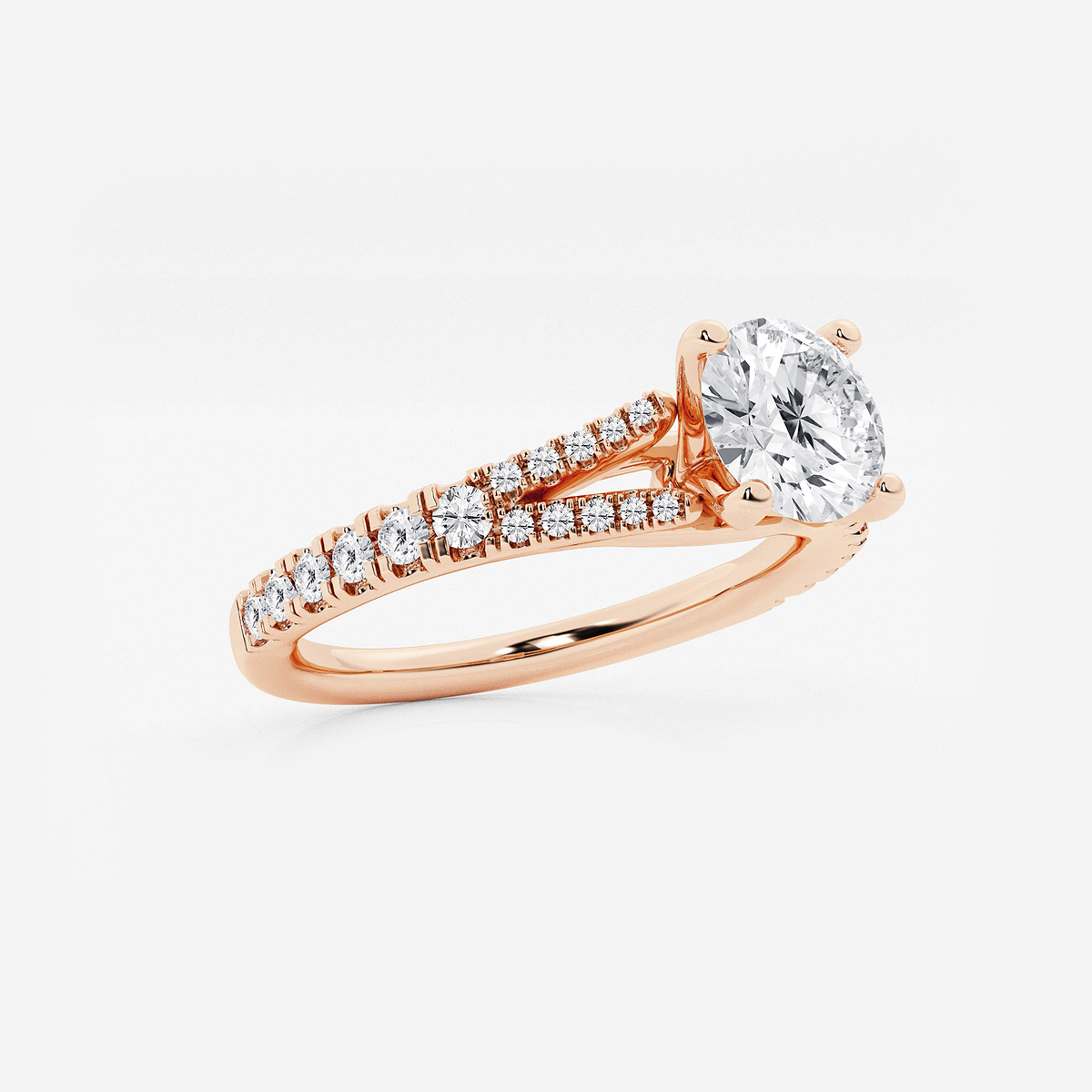 Additional Image 1 for  1 ctw Round Lab Grown Diamond Split Shank Engagement Ring