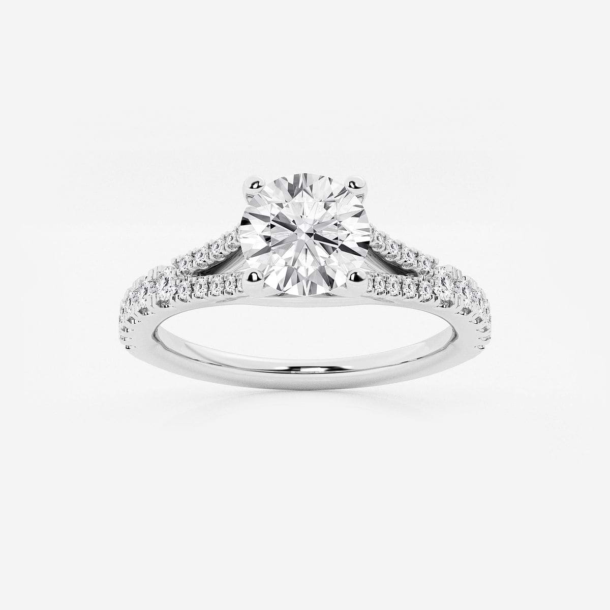 1 ctw Round Lab Grown Diamond Split Shank Engagement Ring