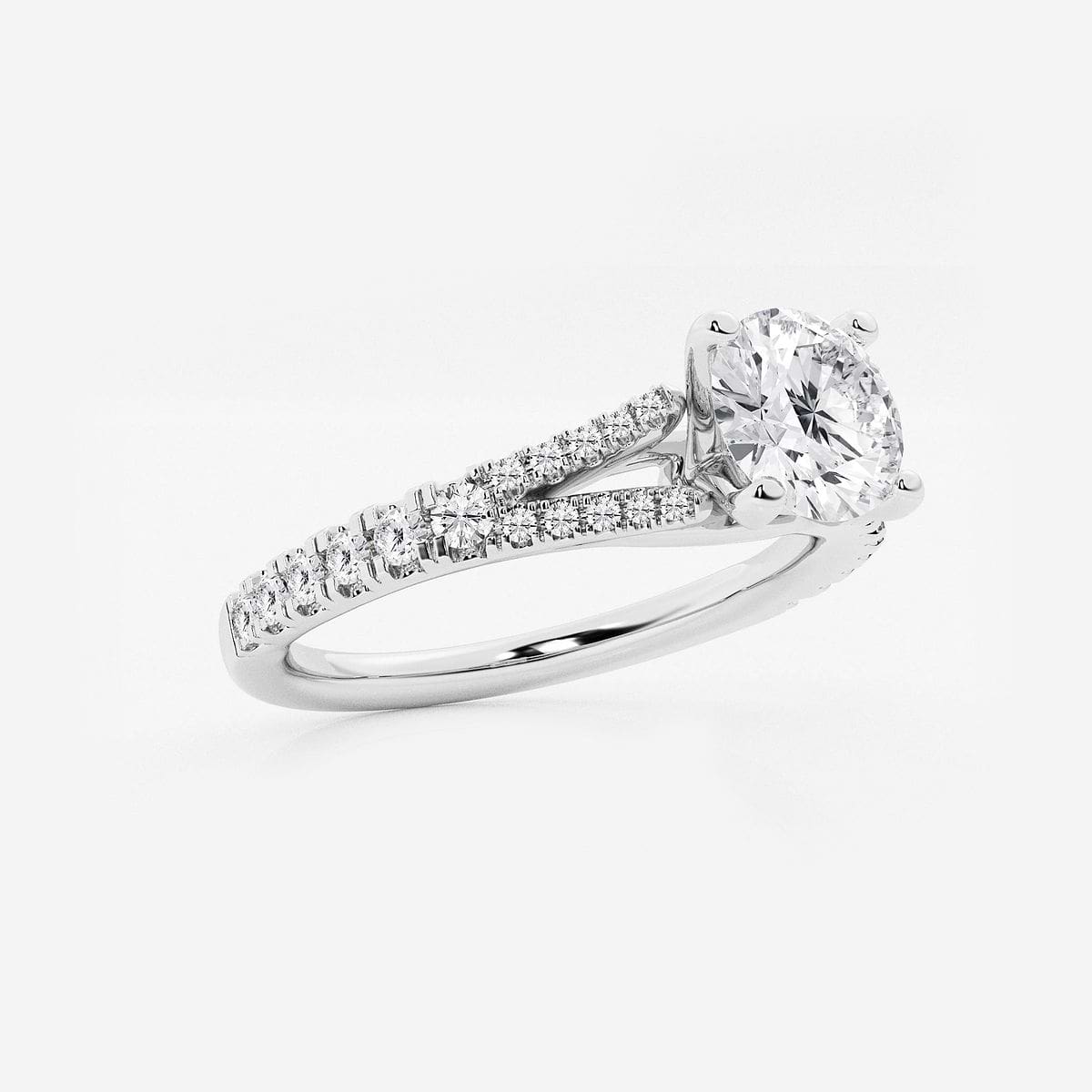 Additional Image 1 for  1 ctw Round Lab Grown Diamond Split Shank Engagement Ring