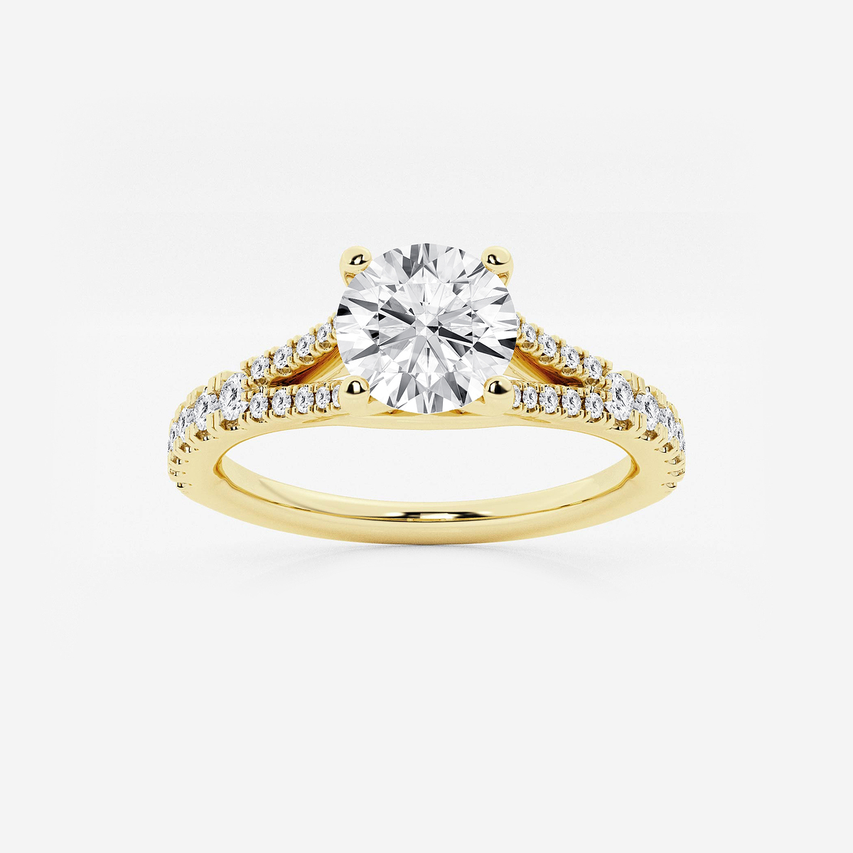 1 ctw Round Lab Grown Diamond Split Shank Engagement Ring
