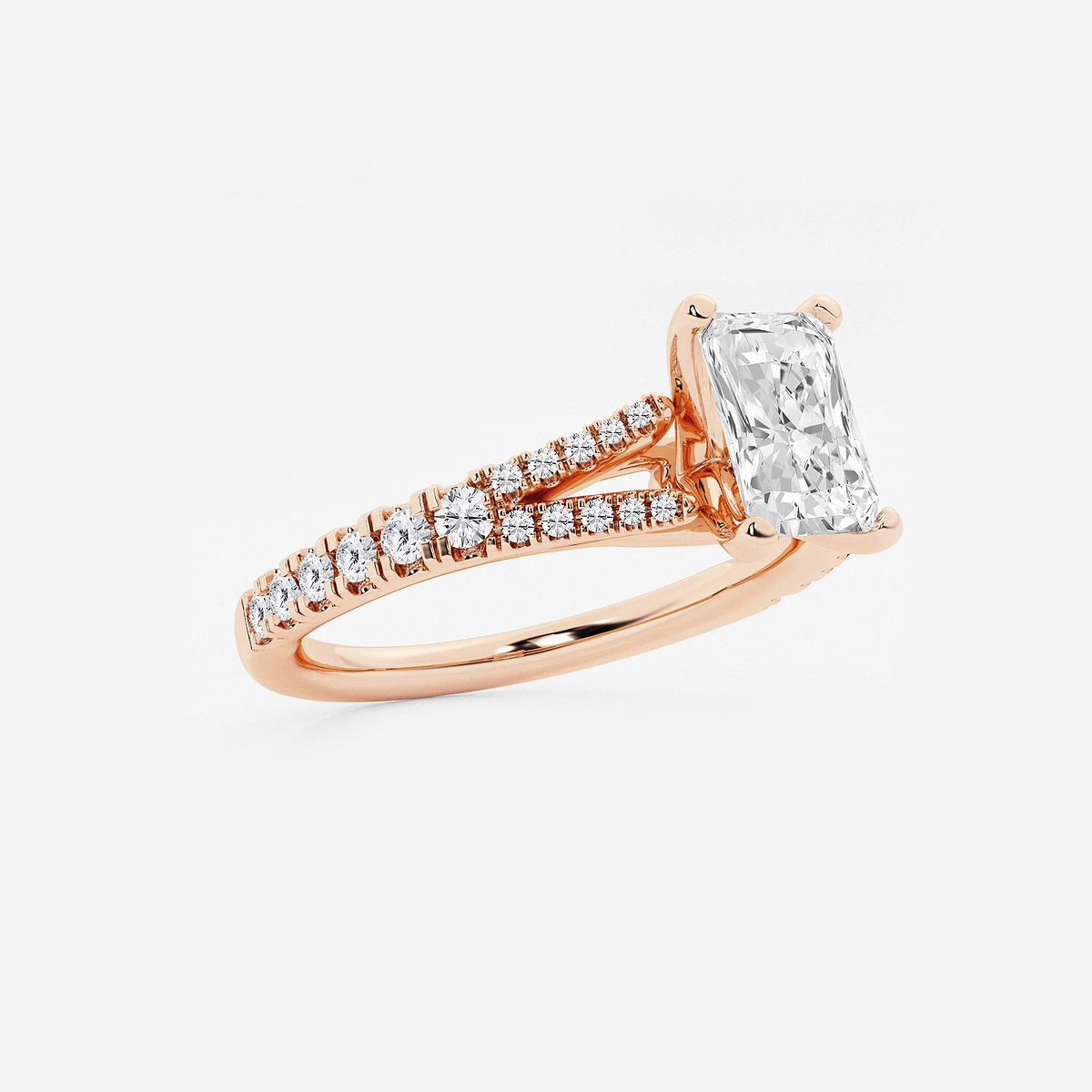 Additional Image 1 for  1 1/3 ctw Radiant Lab Grown Diamond Split Shank Engagement Ring
