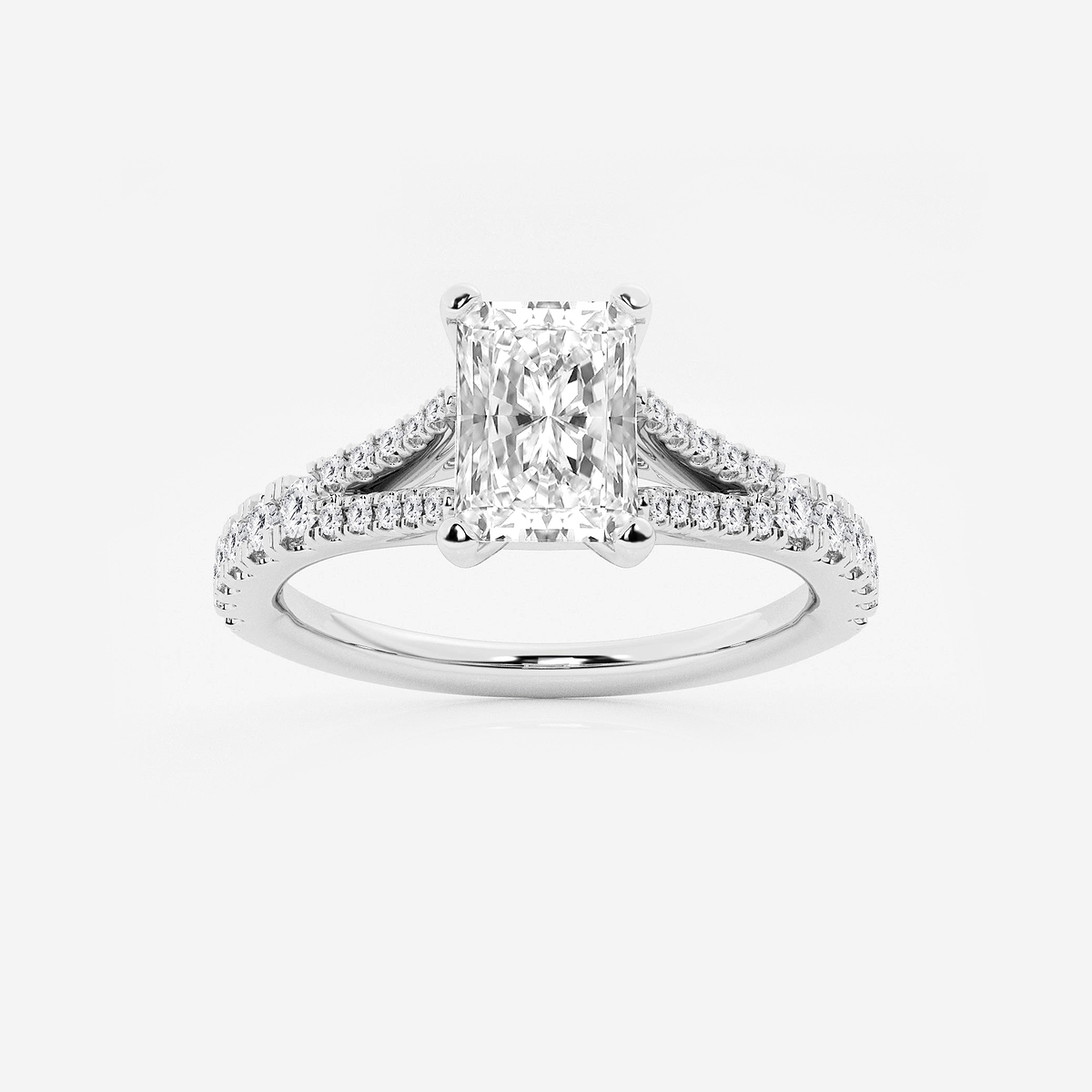 1 1/3 ctw Radiant Lab Grown Diamond Split Shank Engagement Ring