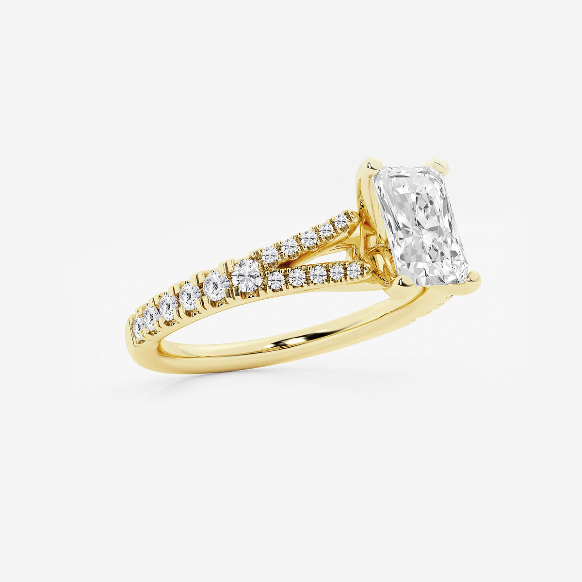 Additional Image 1 for  1 1/3 ctw Radiant Lab Grown Diamond Split Shank Engagement Ring