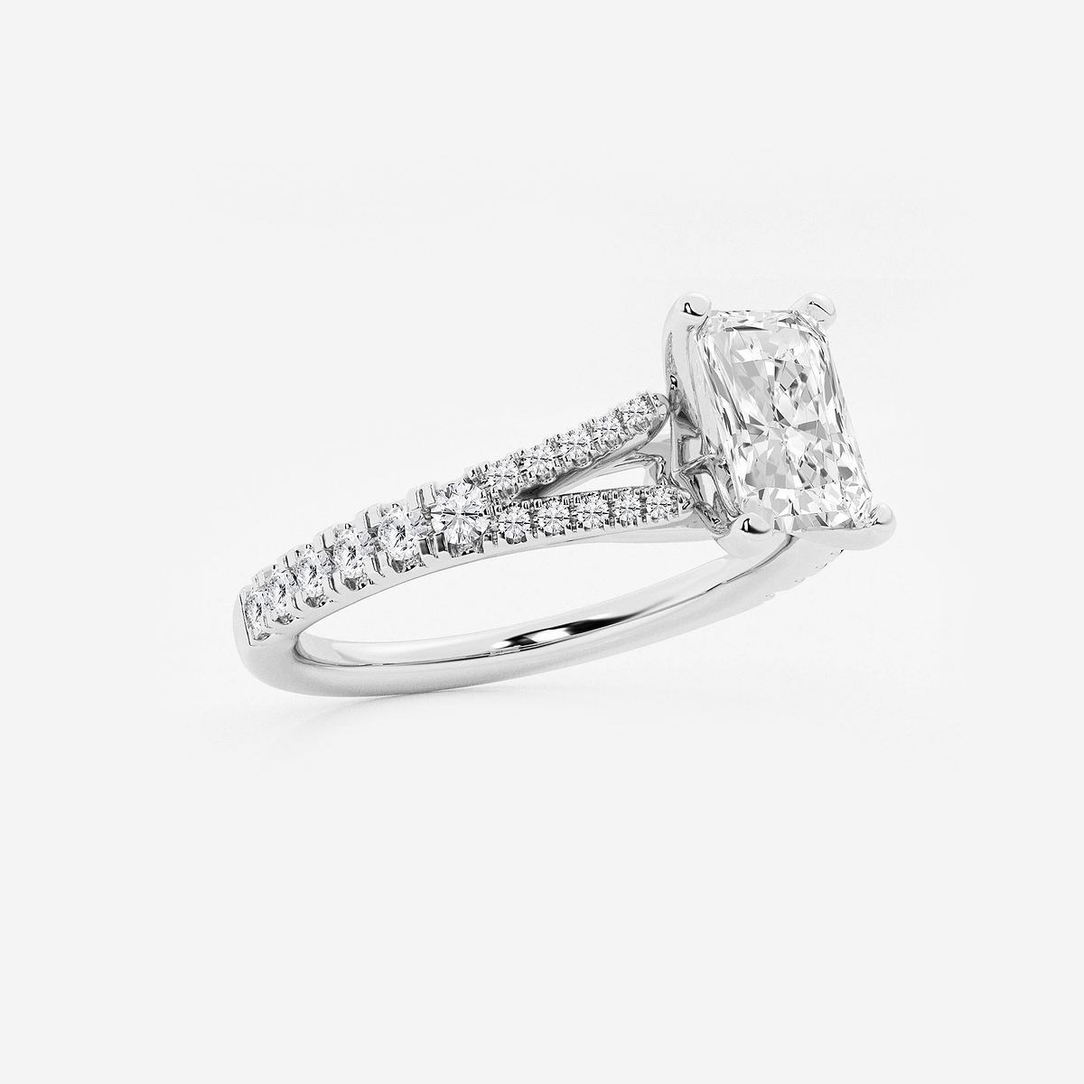 Additional Image 1 for  1 1/3 ctw Radiant Lab Grown Diamond Split Shank Engagement Ring