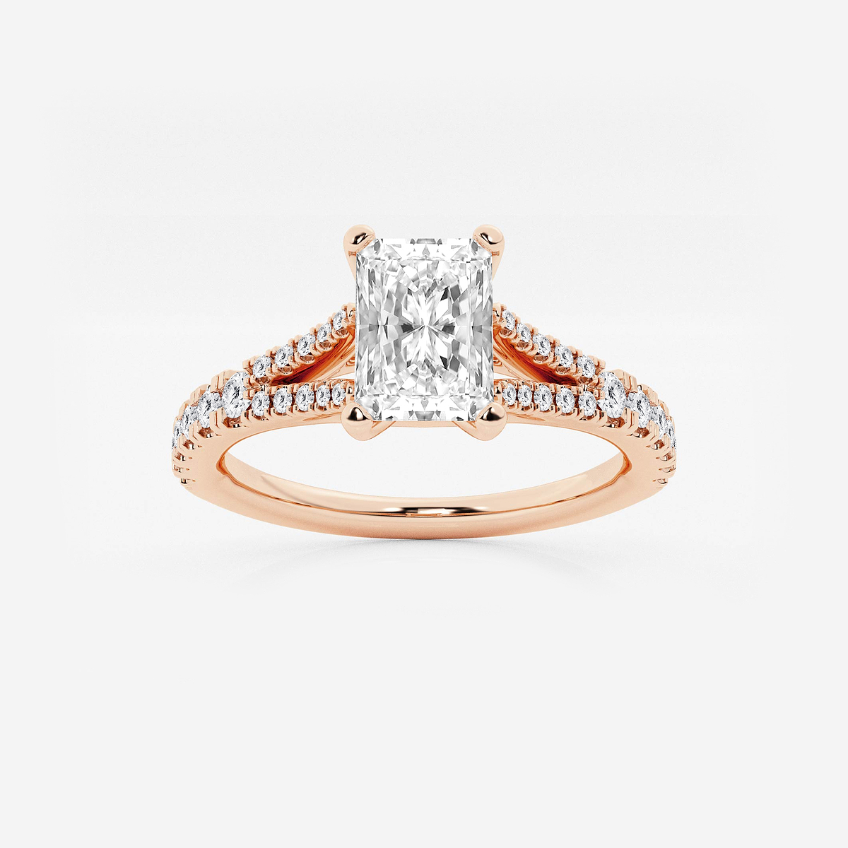 1 ctw Radiant Lab Grown Diamond Split Shank Engagement Ring
