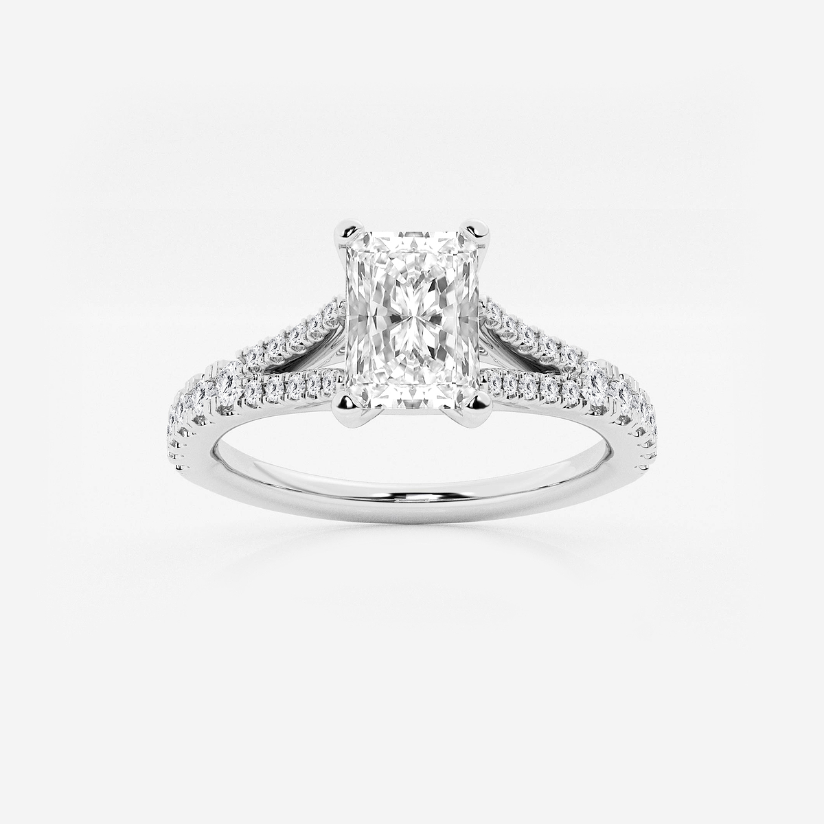 1 ctw Radiant Lab Grown Diamond Split Shank Engagement Ring
