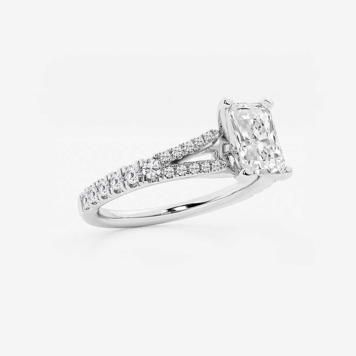 Additional Image 1 for  1 ctw Radiant Lab Grown Diamond Split Shank Engagement Ring
