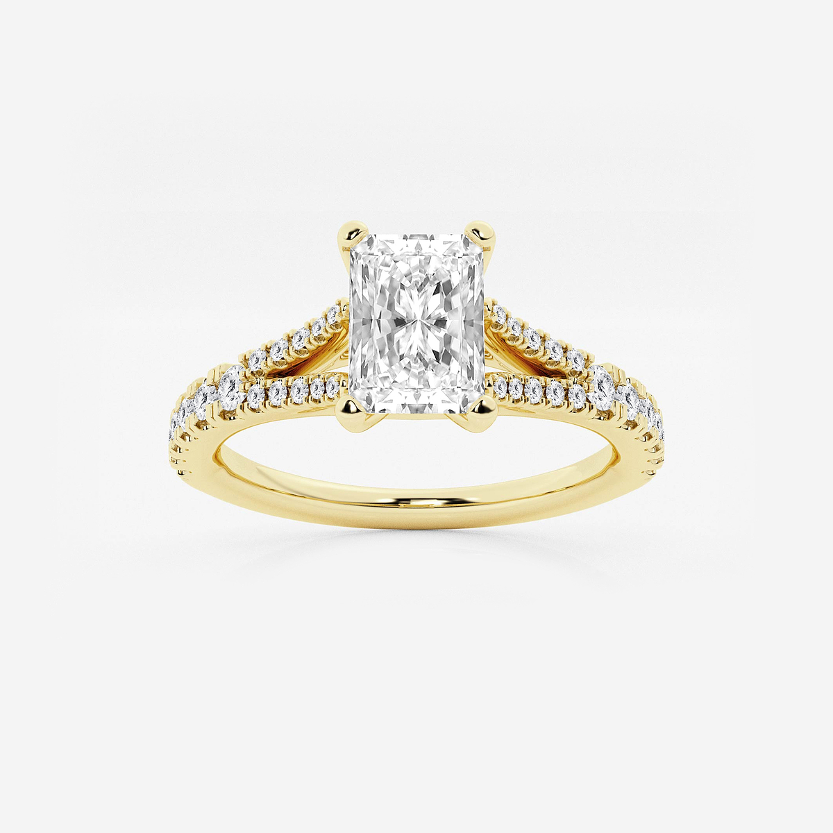 1 ctw Radiant Lab Grown Diamond Split Shank Engagement Ring
