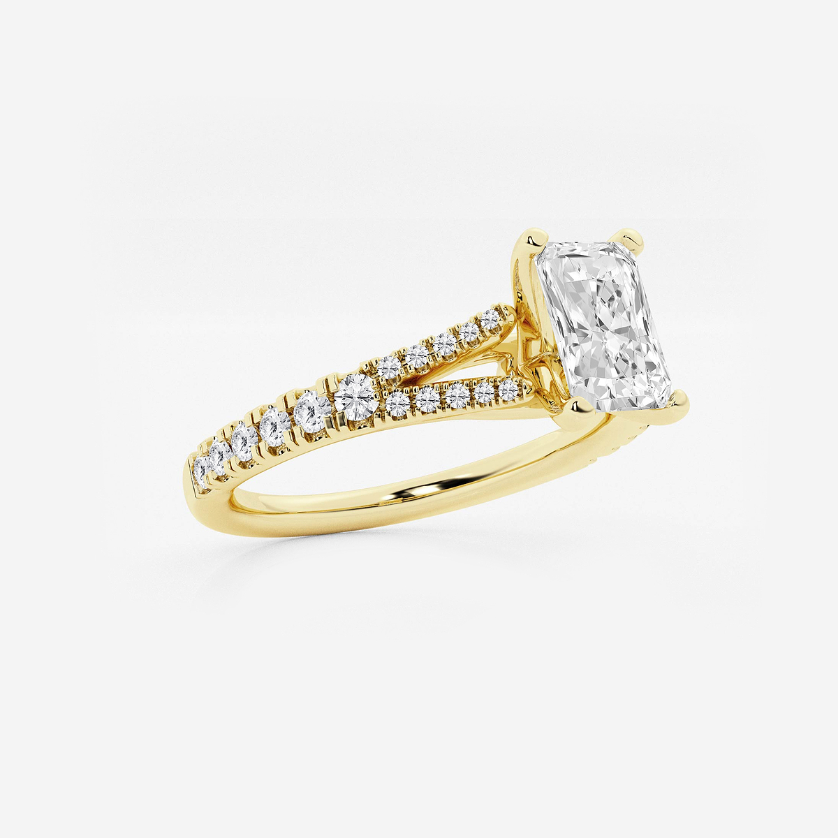 Additional Image 1 for  1 ctw Radiant Lab Grown Diamond Split Shank Engagement Ring