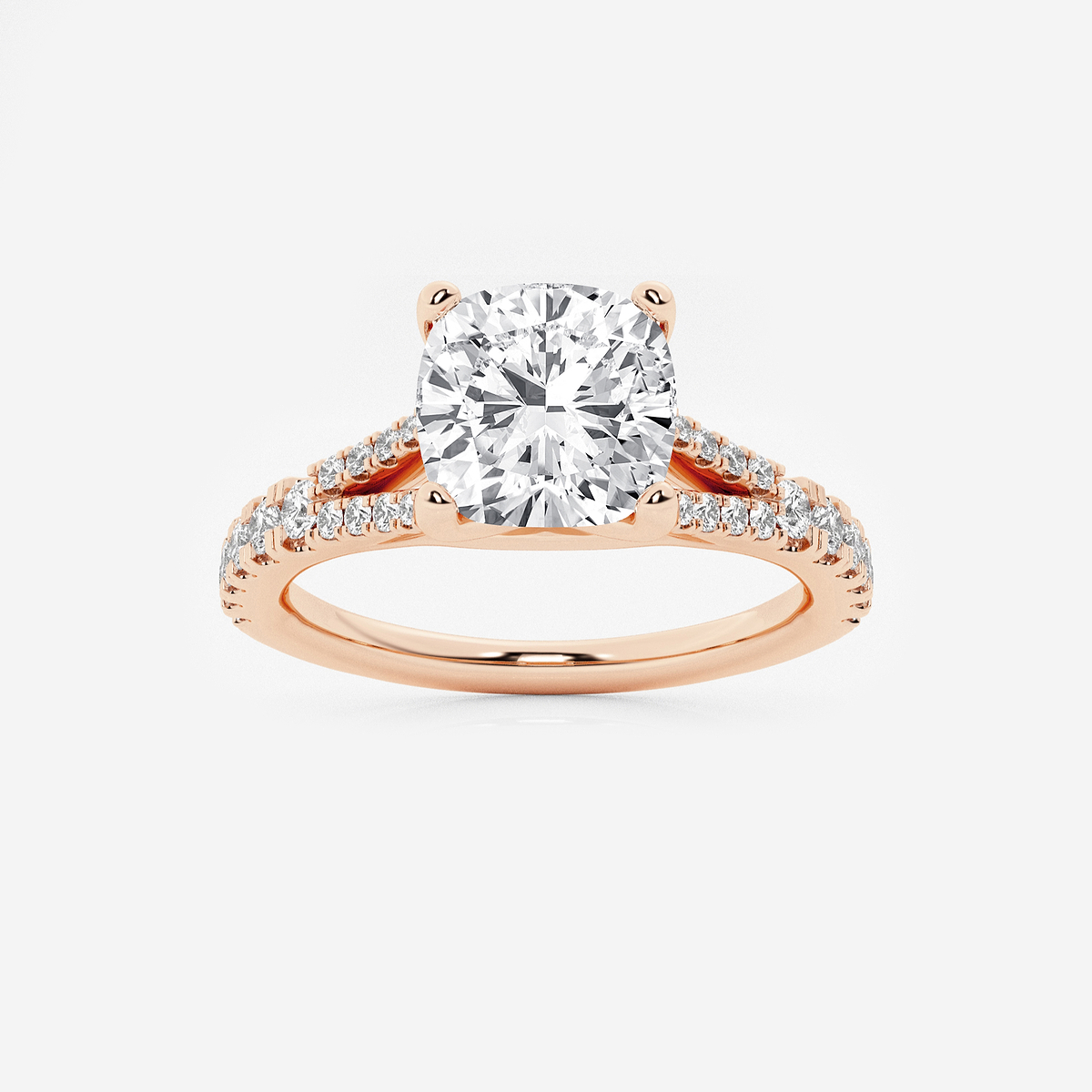 2 1/3 ctw Cushion Lab Grown Diamond Split Shank Engagement Ring