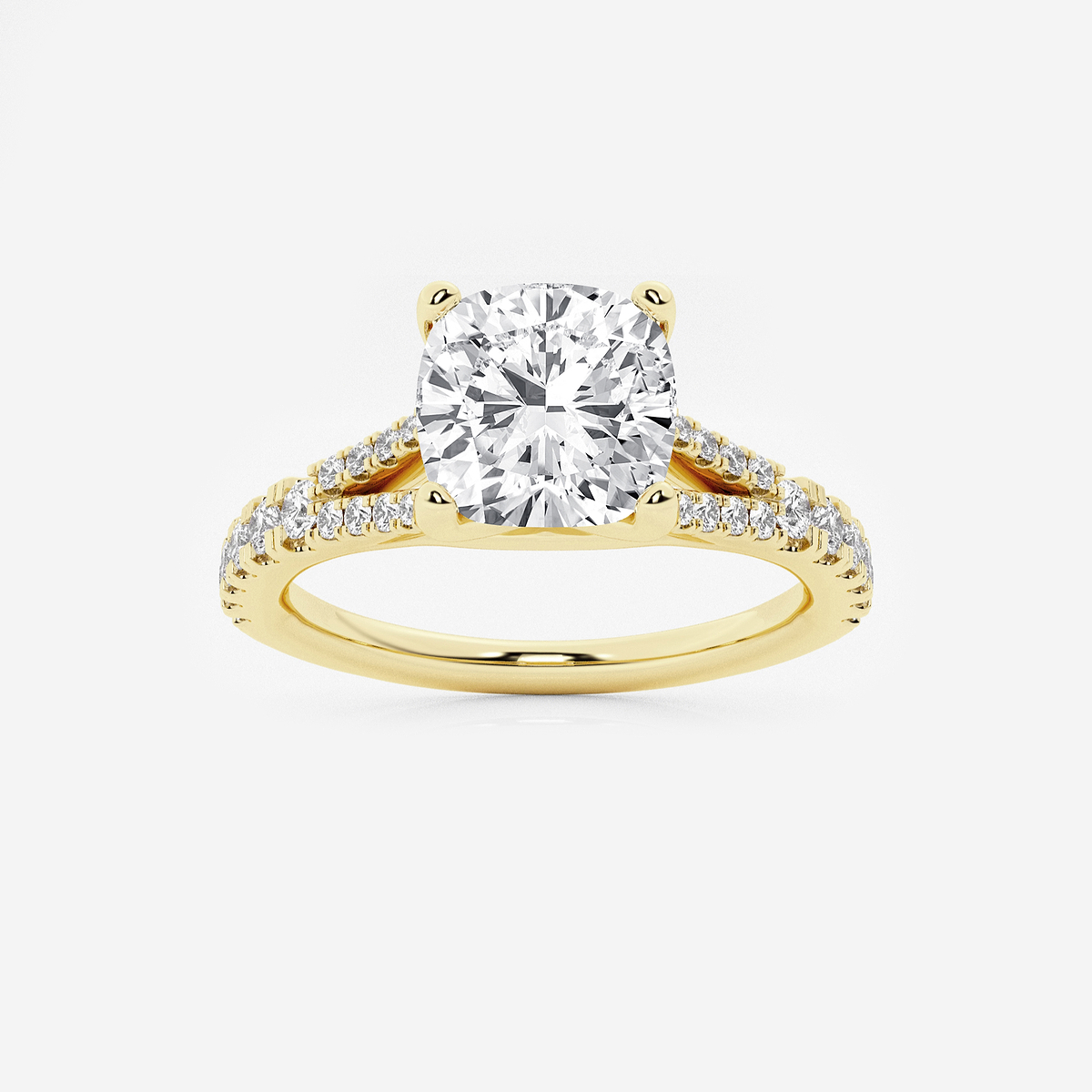2 1/3 ctw Cushion Lab Grown Diamond Split Shank Engagement Ring