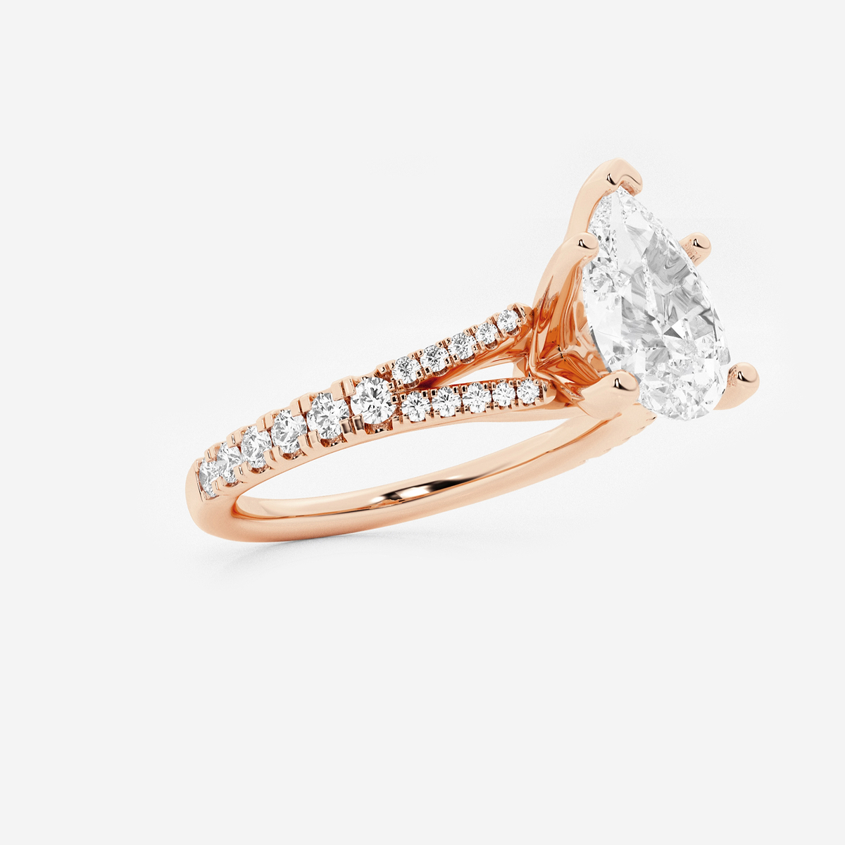 Additional Image 1 for  2 1/3 ctw Pear Lab Grown Diamond Split Shank Engagement Ring