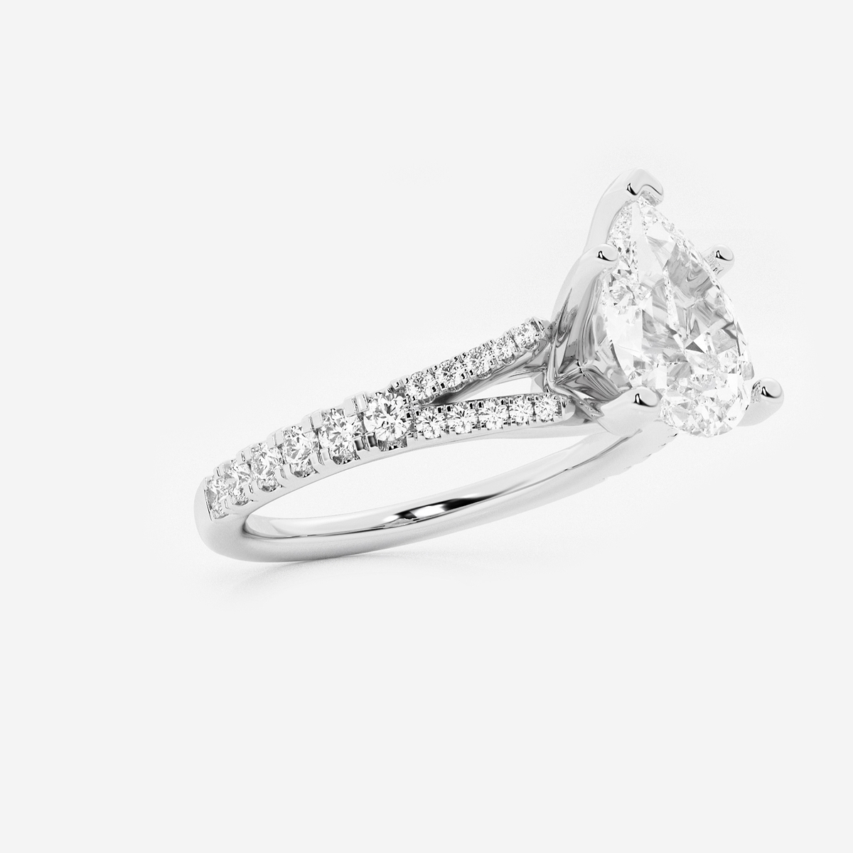 Additional Image 1 for  2 1/3 ctw Pear Lab Grown Diamond Split Shank Engagement Ring