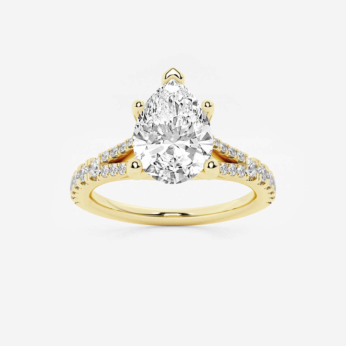 2 1/3 ctw Pear Lab Grown Diamond Split Shank Engagement Ring