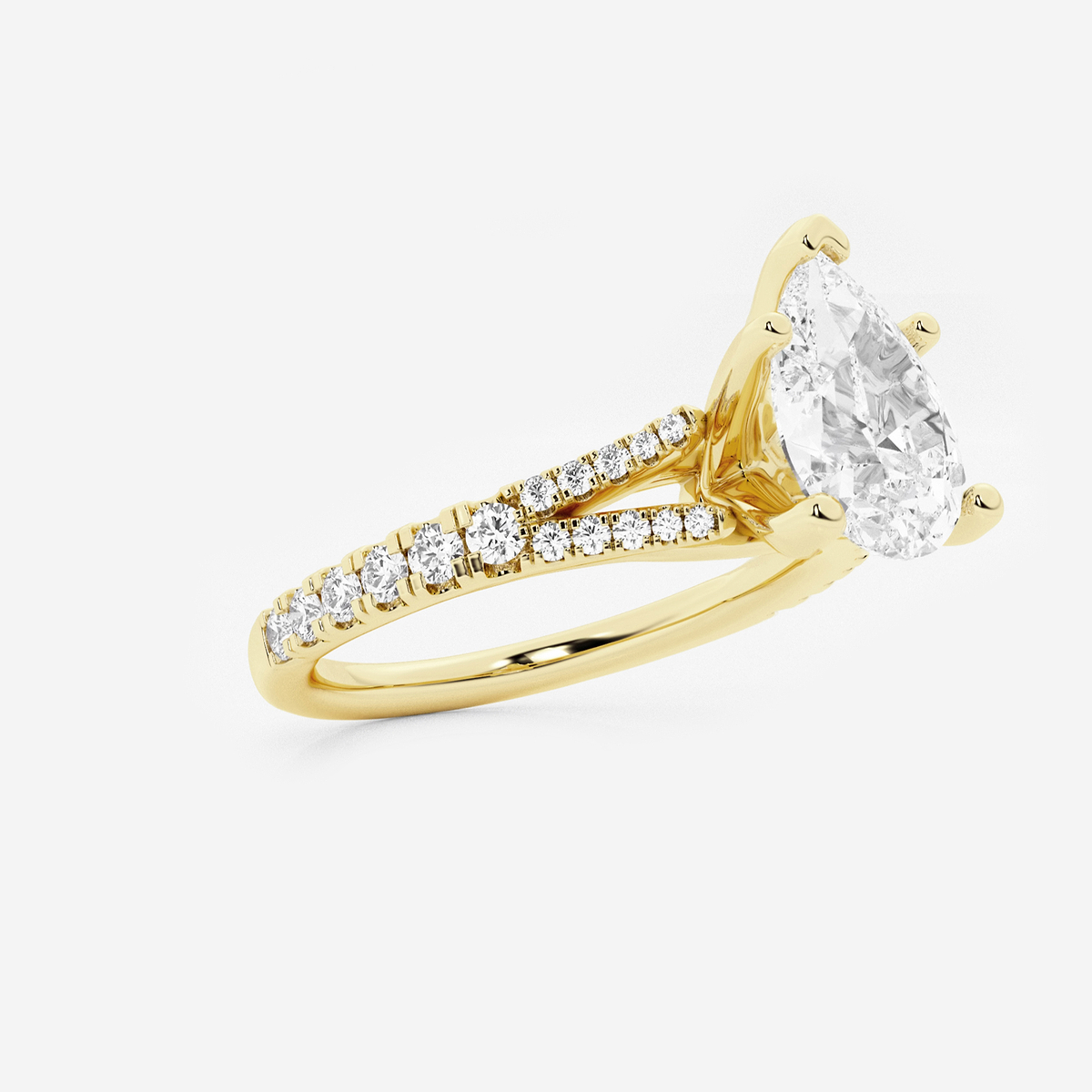 Additional Image 1 for  2 1/3 ctw Pear Lab Grown Diamond Split Shank Engagement Ring