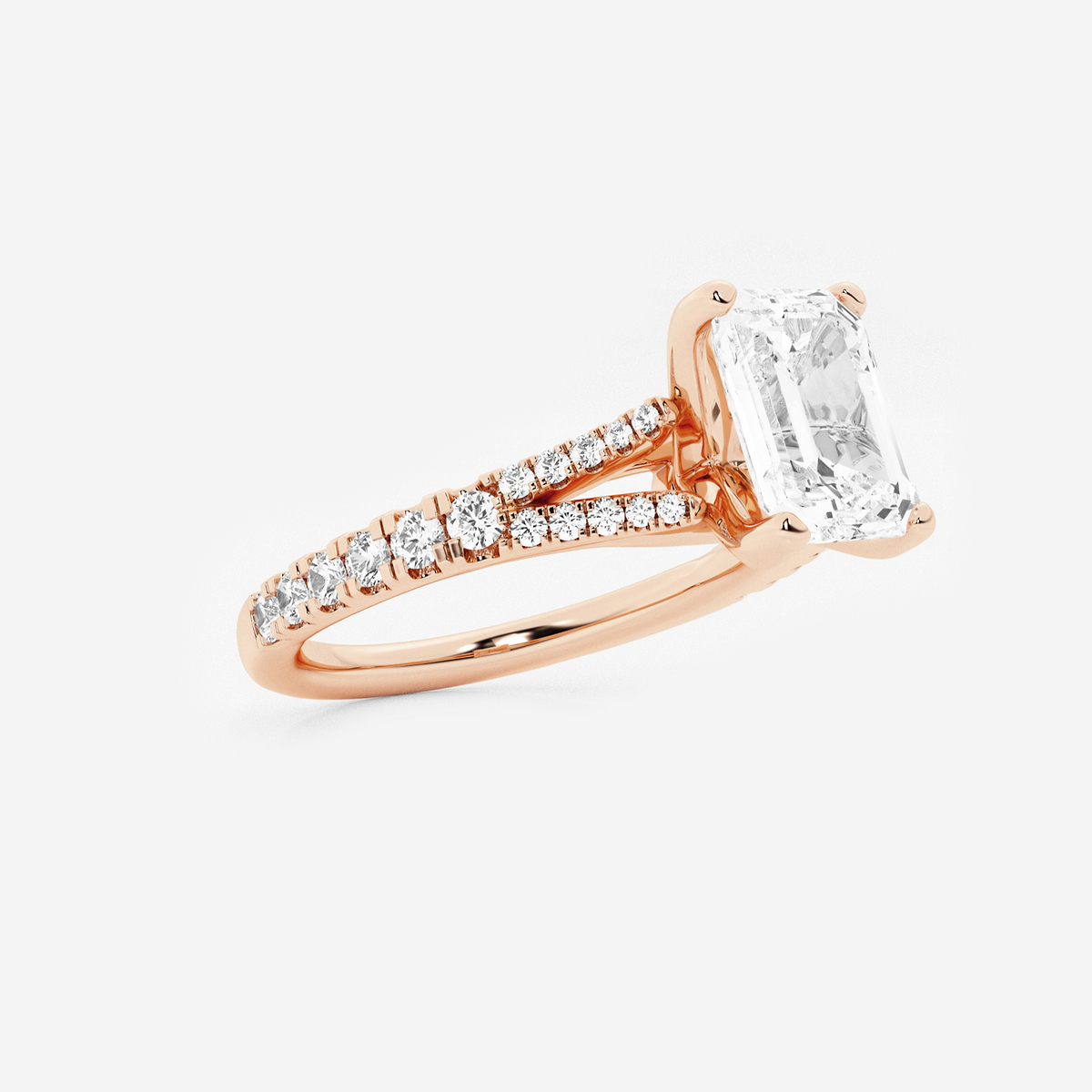 Additional Image 1 for  2 1/3 ctw Emerald Lab Grown Diamond Split Shank Engagement Ring