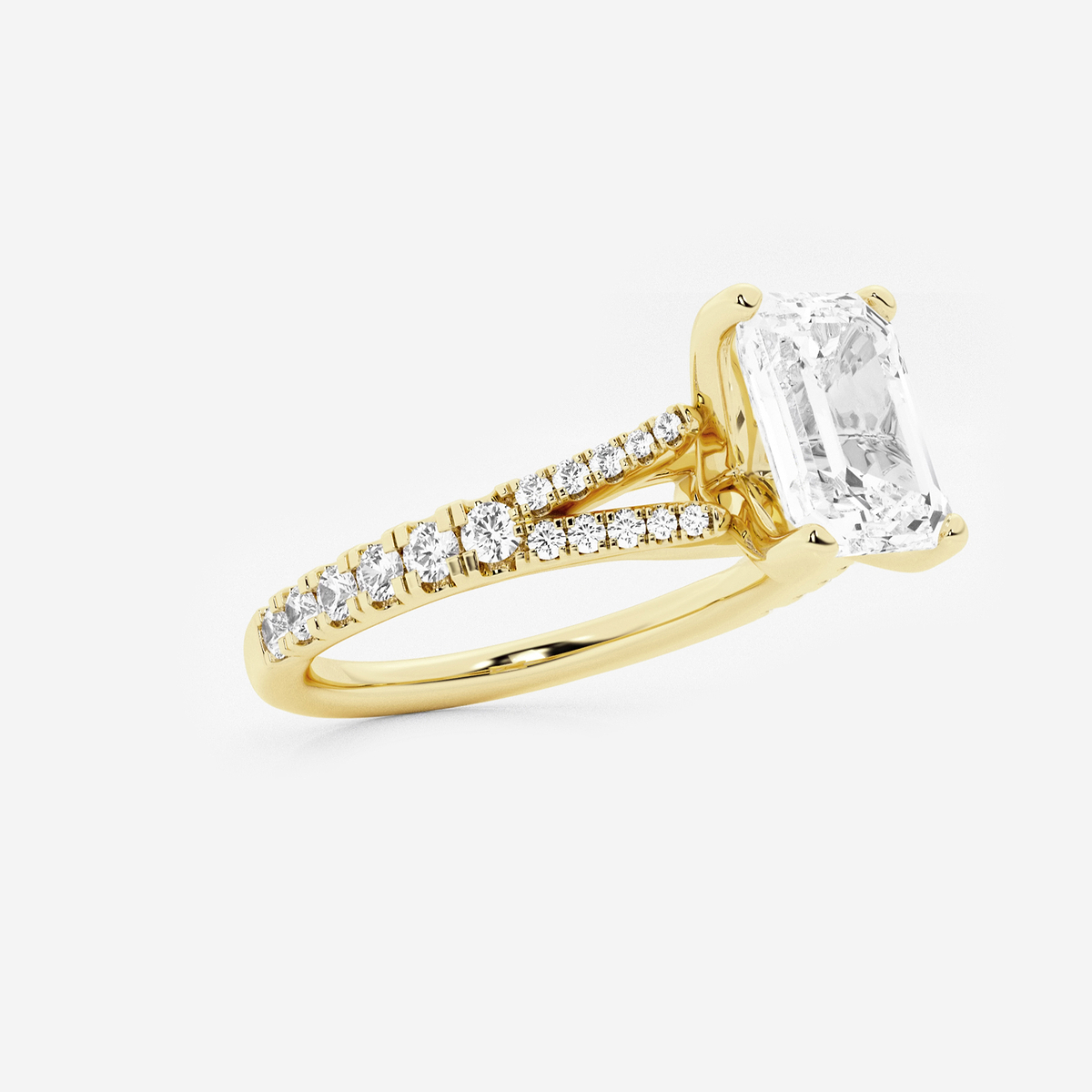 Additional Image 1 for  2 1/3 ctw Emerald Lab Grown Diamond Split Shank Engagement Ring
