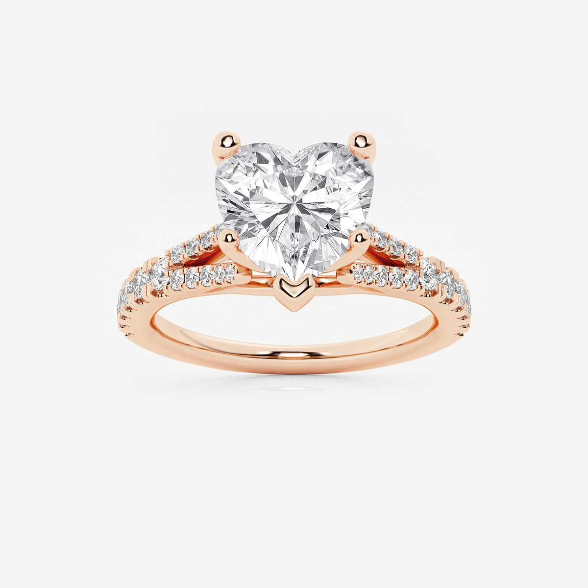 2 1/3 ctw Heart Lab Grown Diamond Split Shank Engagement Ring
