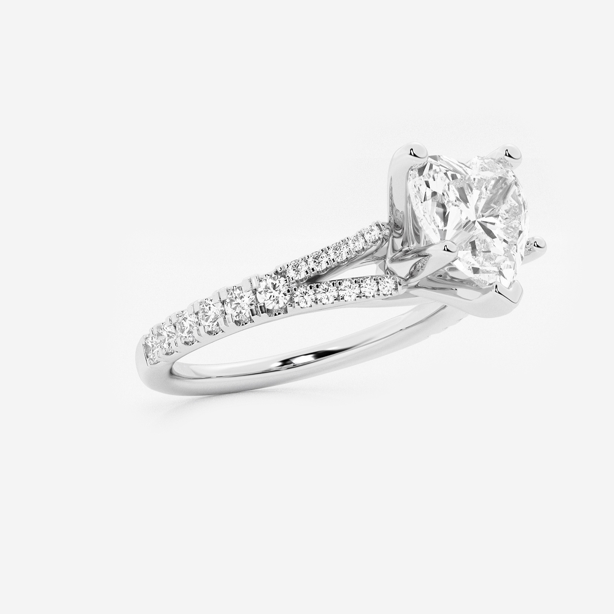 Additional Image 1 for  2 1/3 ctw Heart Lab Grown Diamond Split Shank Engagement Ring
