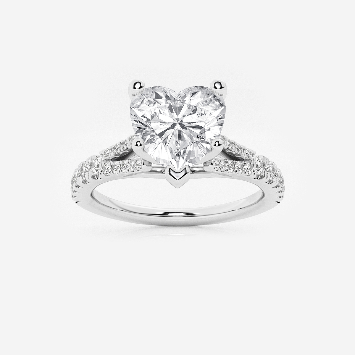 2 1/3 ctw Heart Lab Grown Diamond Split Shank Engagement Ring