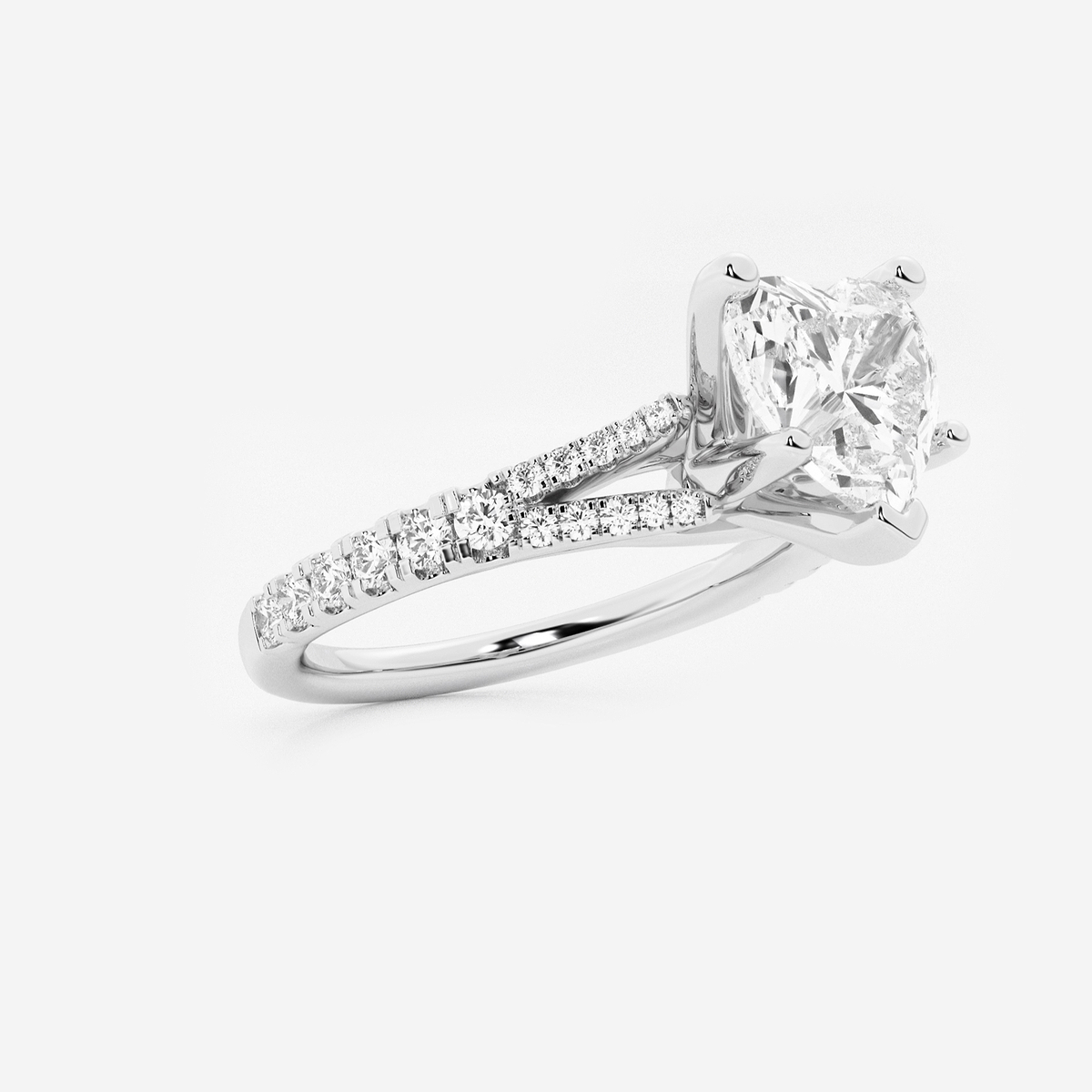 Additional Image 1 for  2 1/3 ctw Heart Lab Grown Diamond Split Shank Engagement Ring