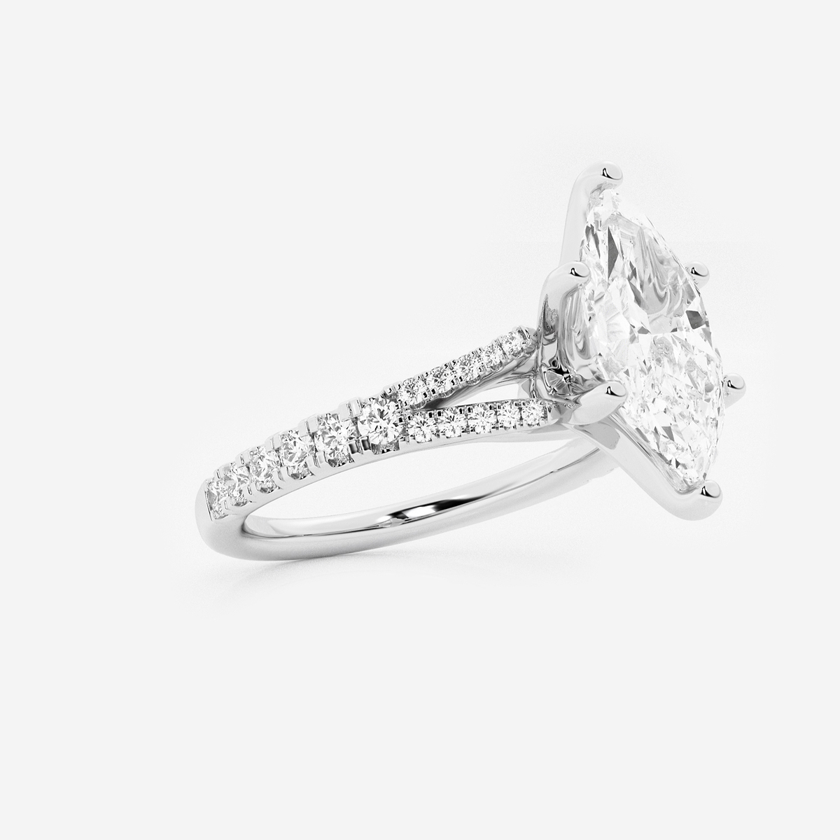 Additional Image 1 for  2 1/3 ctw Marquise Lab Grown Diamond Split Shank Engagement Ring