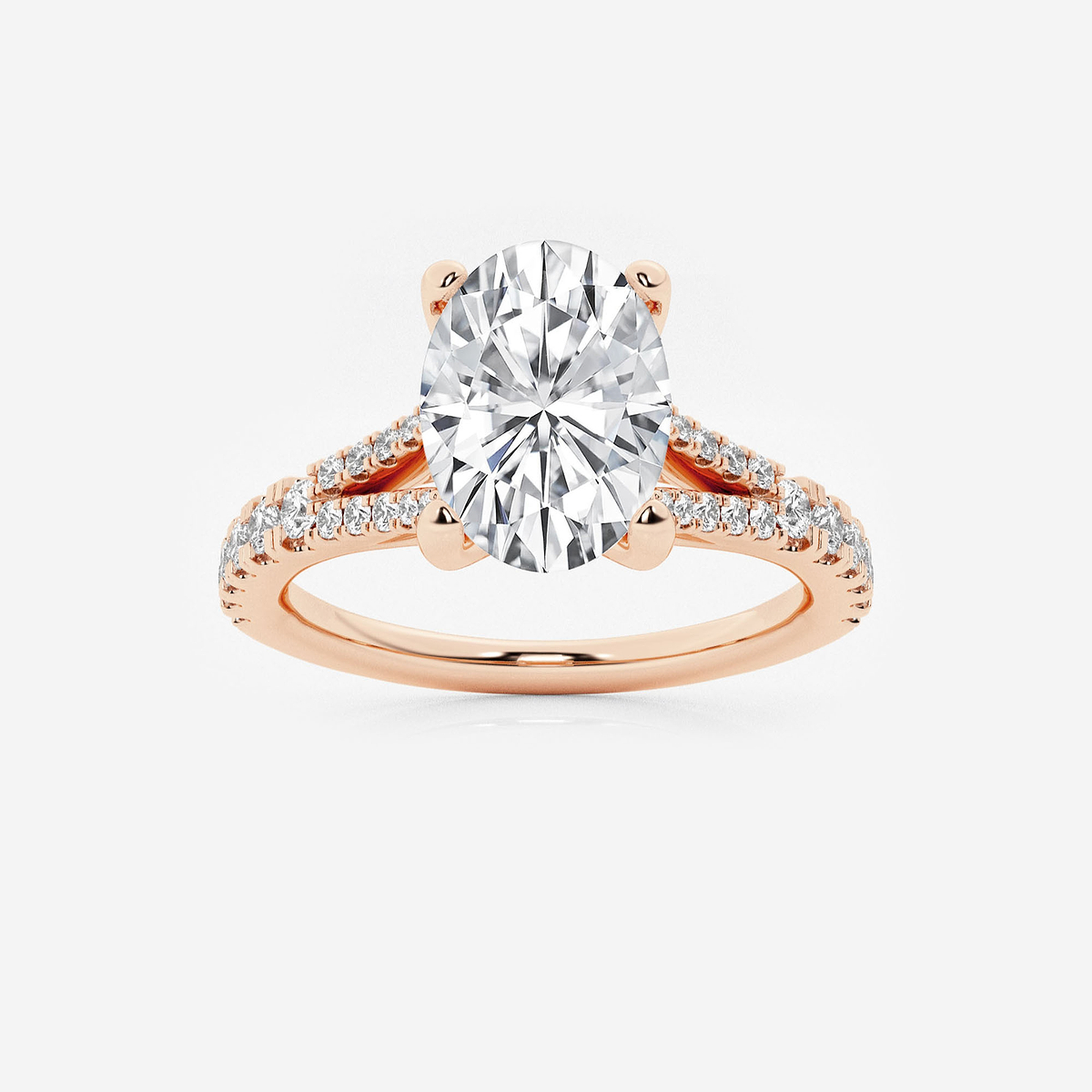 2 1/3 ctw Oval Lab Grown Diamond Split Shank Engagement Ring
