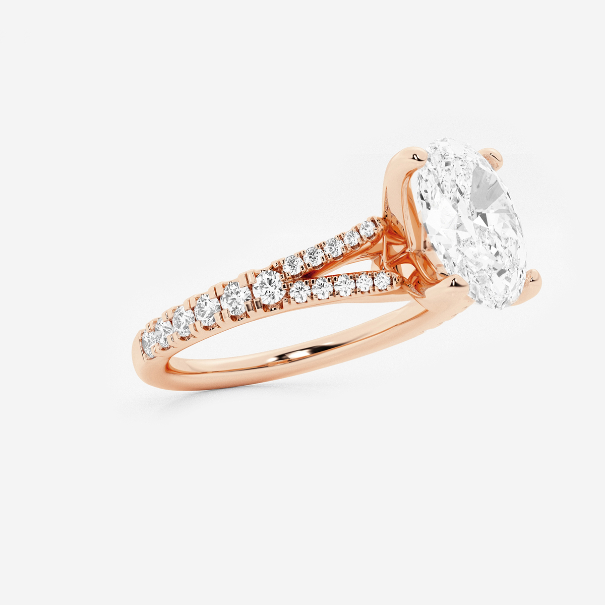 Additional Image 1 for  2 1/3 ctw Oval Lab Grown Diamond Split Shank Engagement Ring