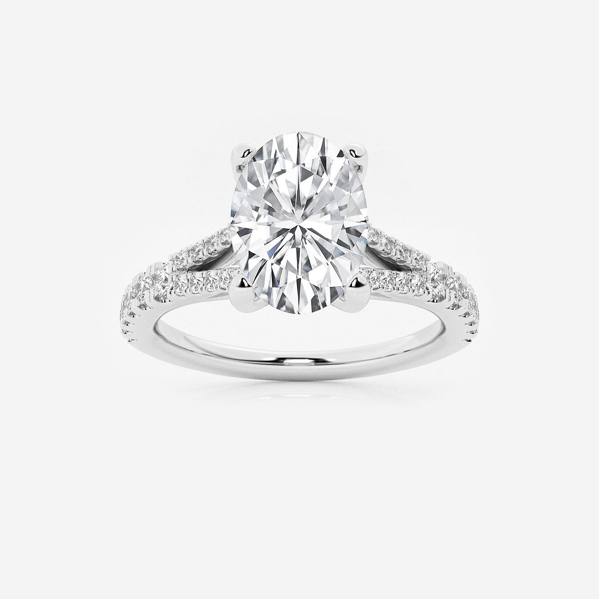 2 1/3 ctw Oval Lab Grown Diamond Split Shank Engagement Ring