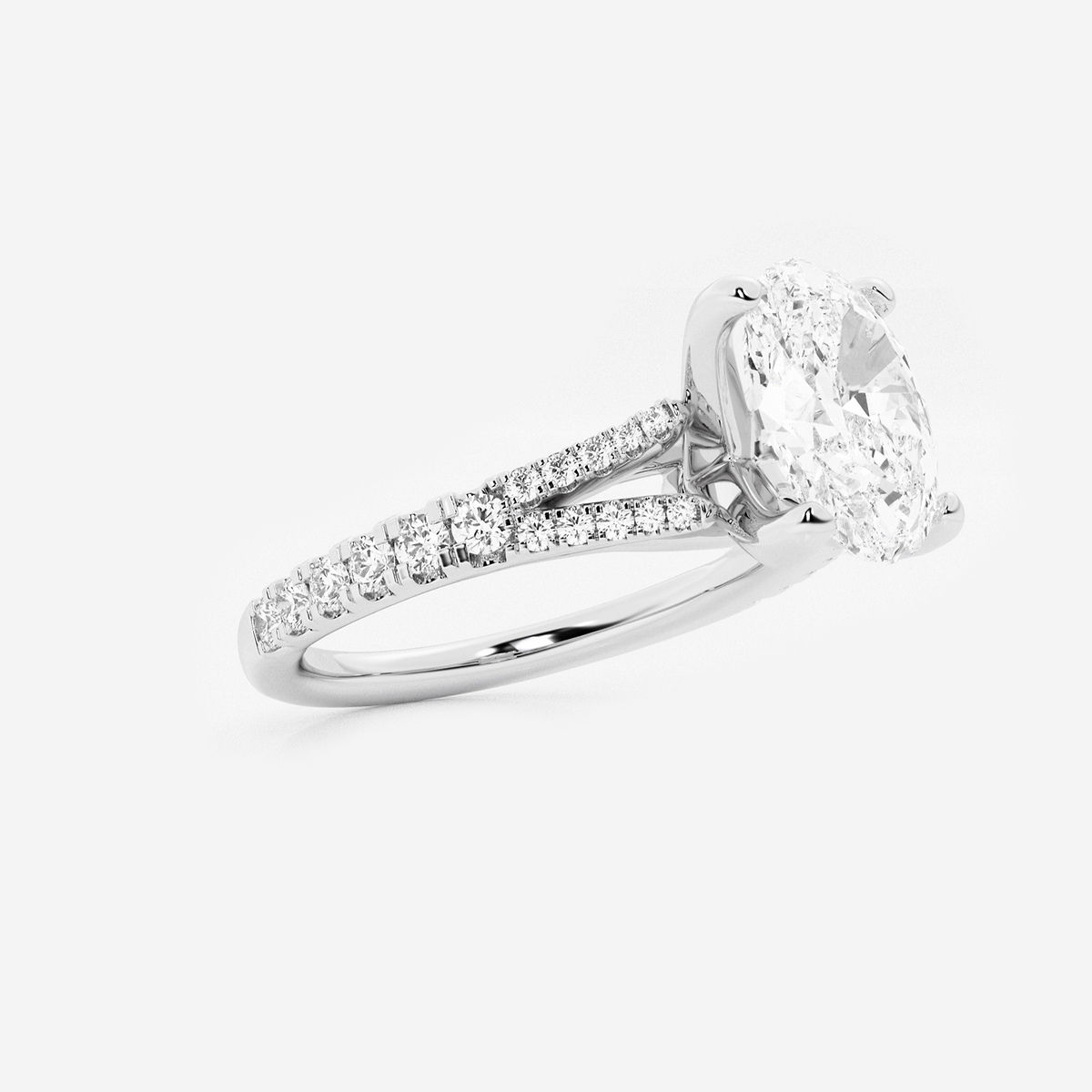 Additional Image 1 for  2 1/3 ctw Oval Lab Grown Diamond Split Shank Engagement Ring