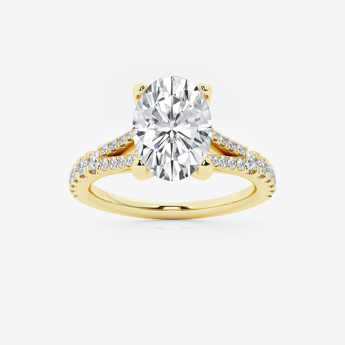 2 1/3 ctw Oval Lab Grown Diamond Split Shank Engagement Ring