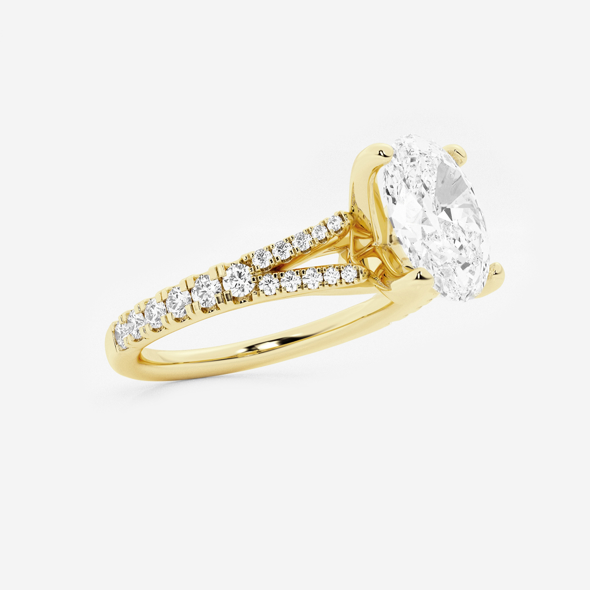 Additional Image 1 for  2 1/3 ctw Oval Lab Grown Diamond Split Shank Engagement Ring