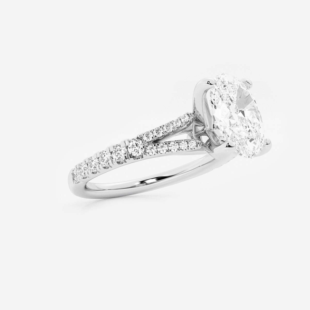 Additional Image 1 for  2 1/3 ctw Oval Lab Grown Diamond Split Shank Engagement Ring