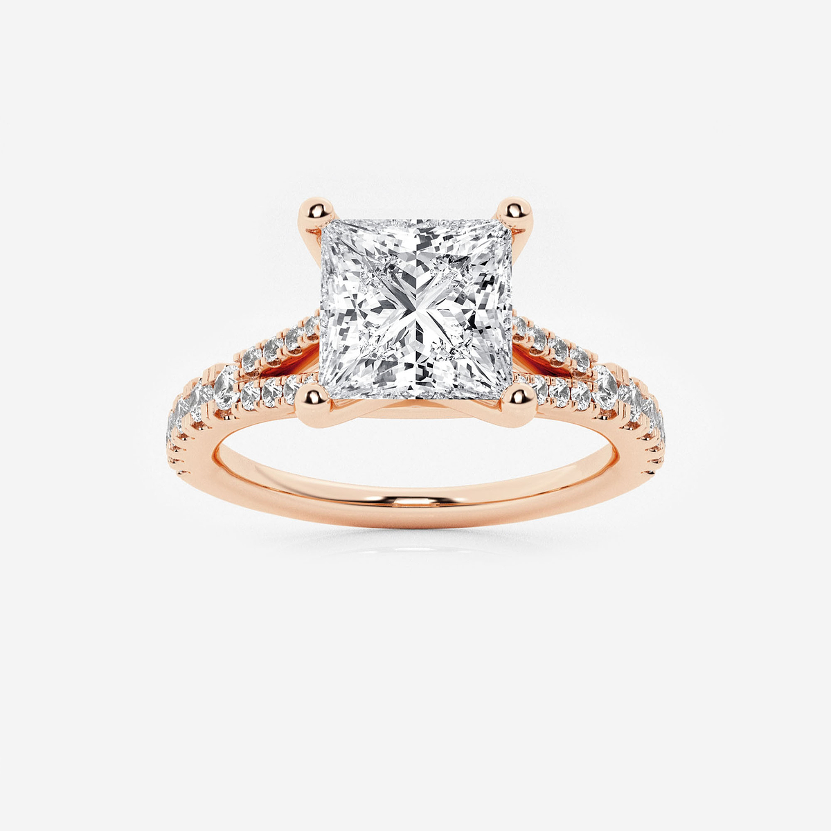 2 1/3 ctw Princess Lab Grown Diamond Split Shank Engagement Ring
