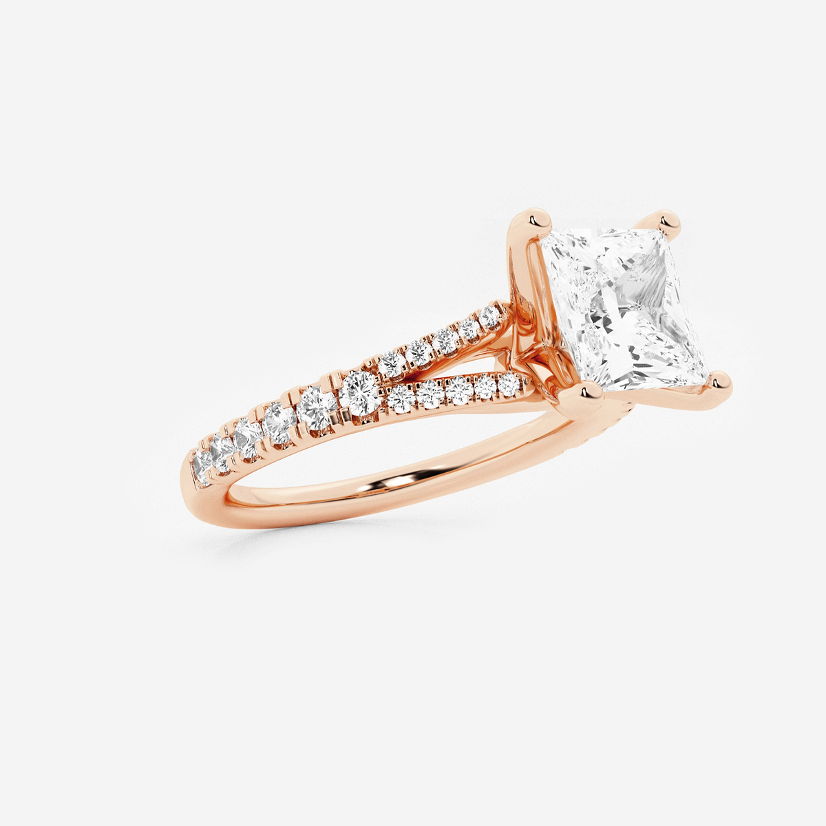 Additional Image 1 for  2 1/3 ctw Princess Lab Grown Diamond Split Shank Engagement Ring