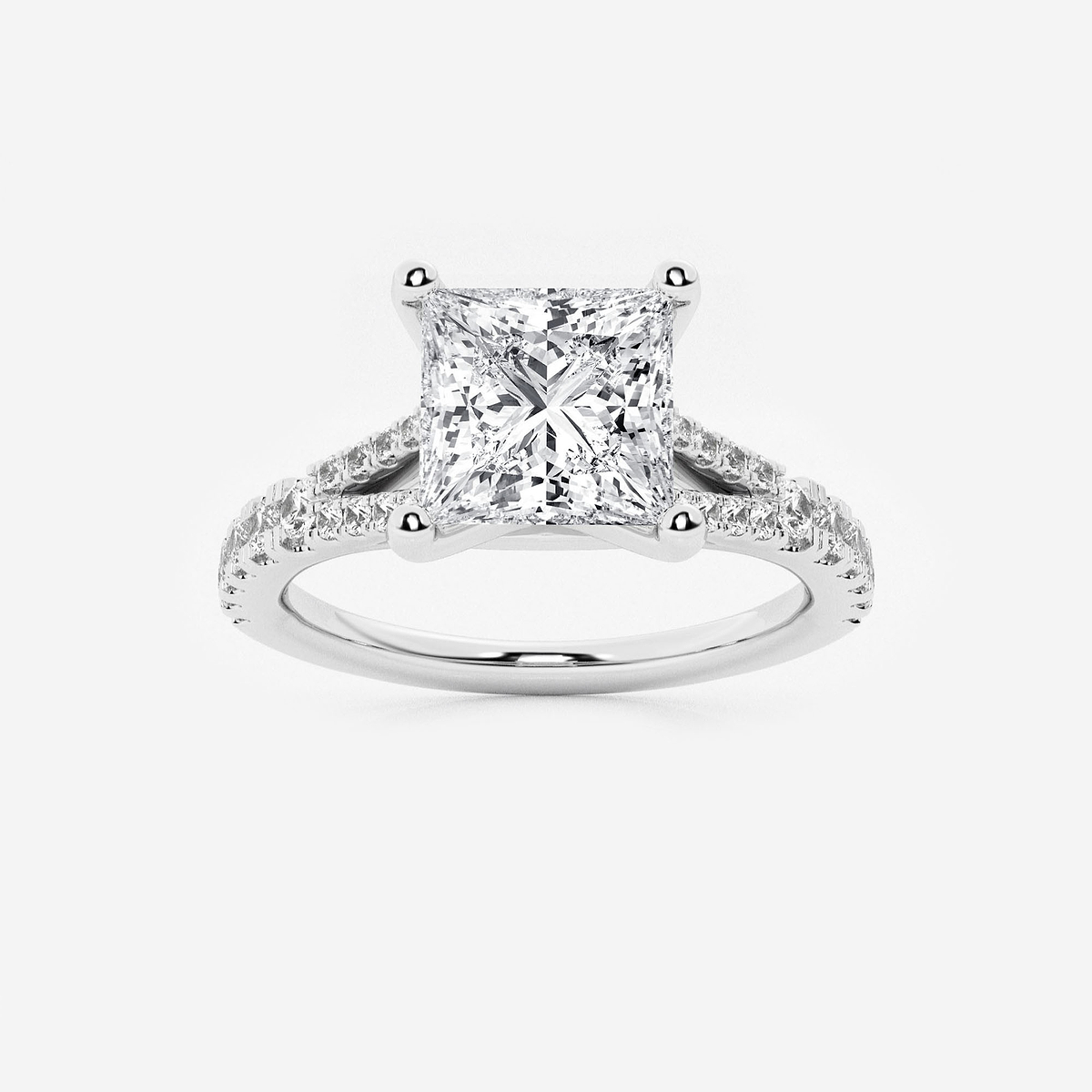 2 1/3 ctw Princess Lab Grown Diamond Split Shank Engagement Ring