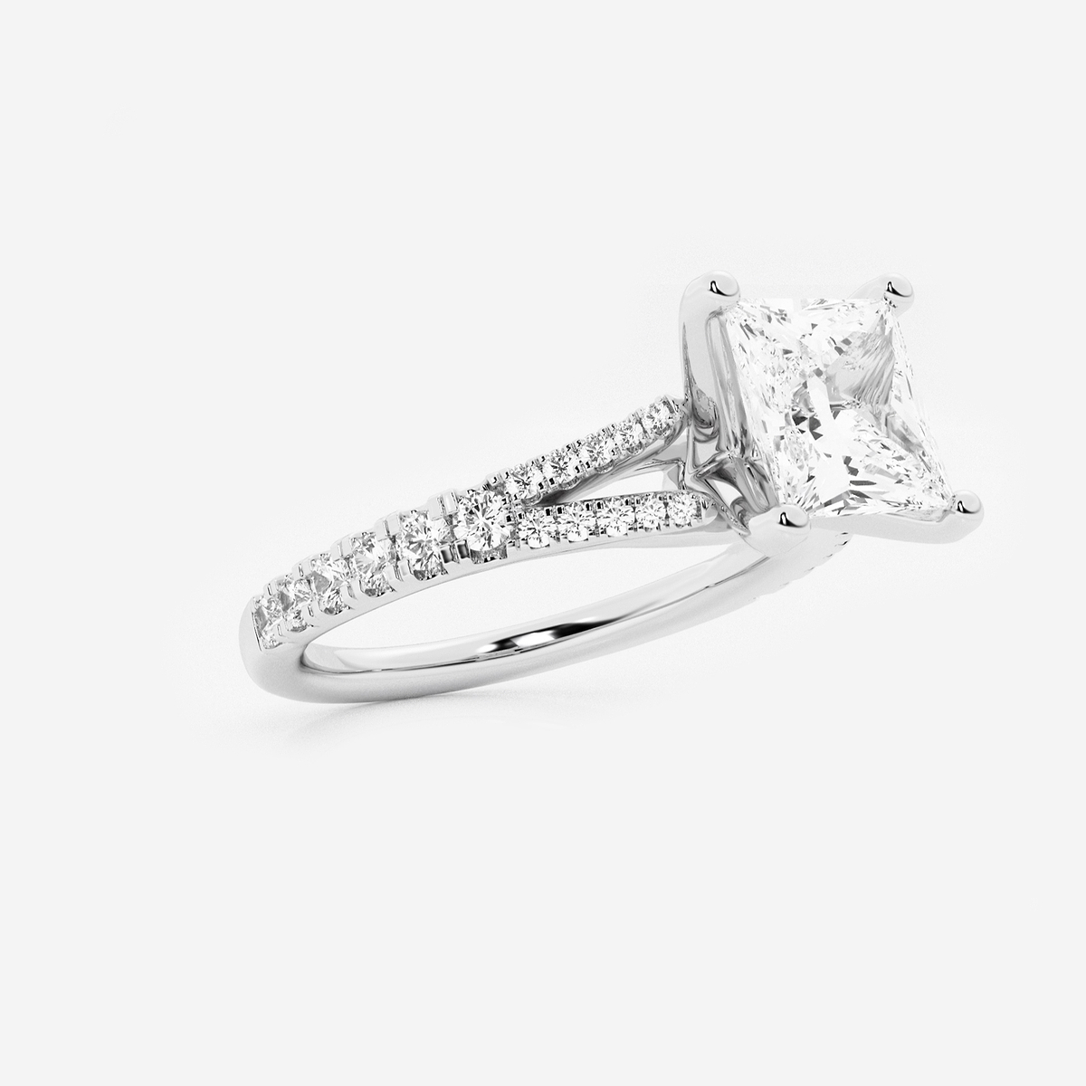 Additional Image 1 for  2 1/3 ctw Princess Lab Grown Diamond Split Shank Engagement Ring
