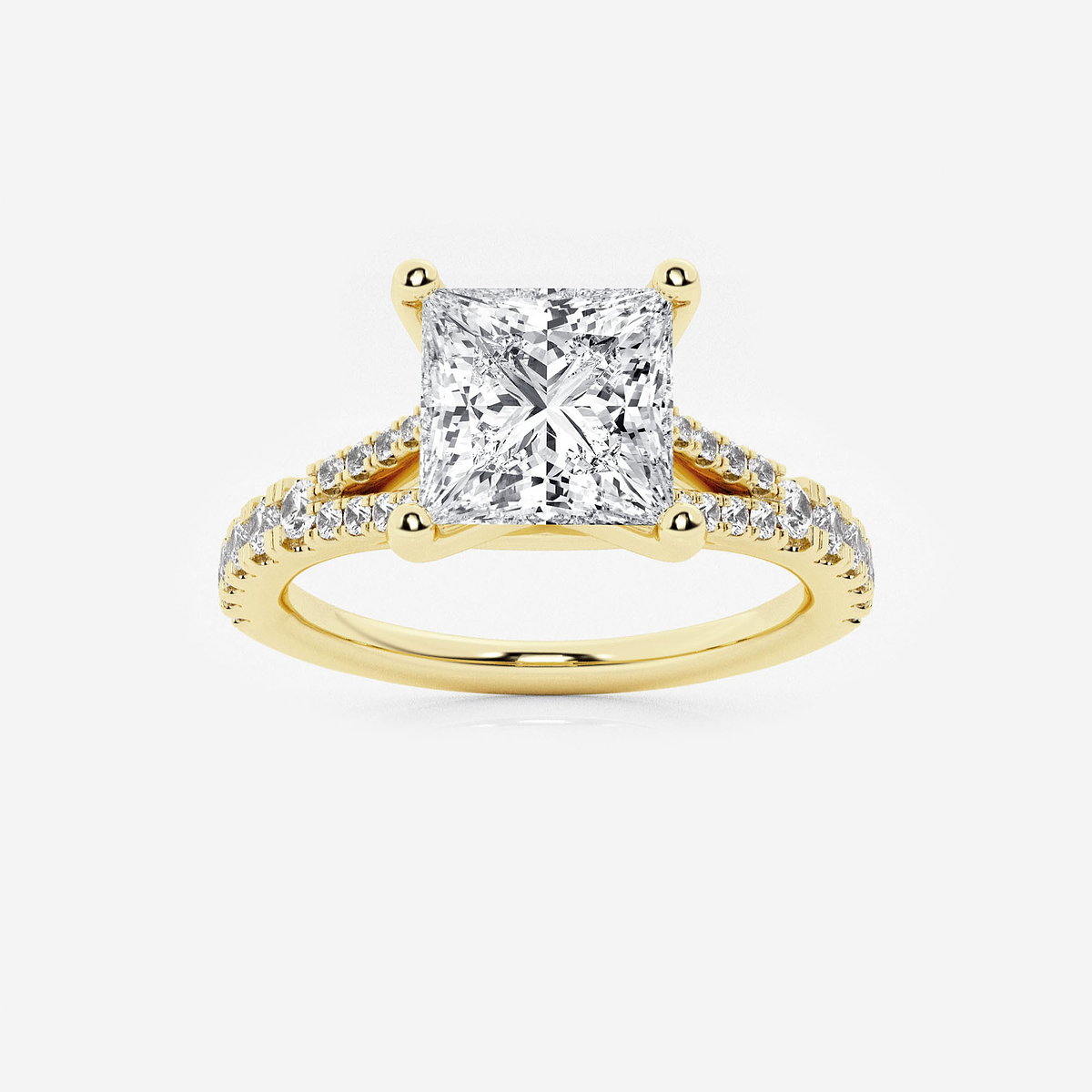2 1/3 ctw Princess Lab Grown Diamond Split Shank Engagement Ring