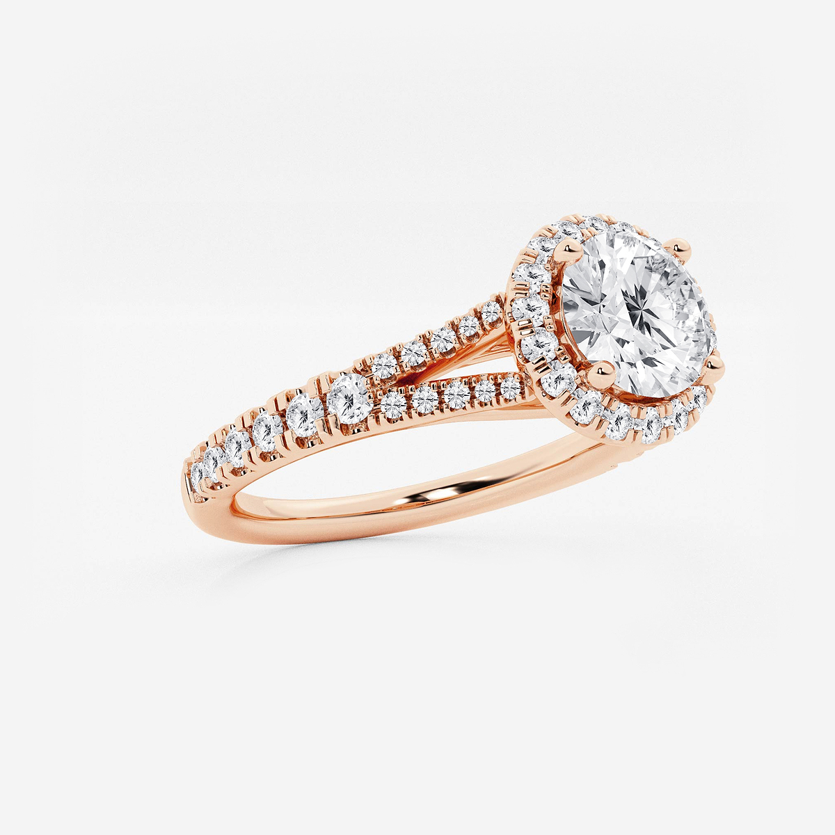 Additional Image 1 for  1 1/5 ctw Round Lab Grown Diamond Split Shank Halo Engagement Ring