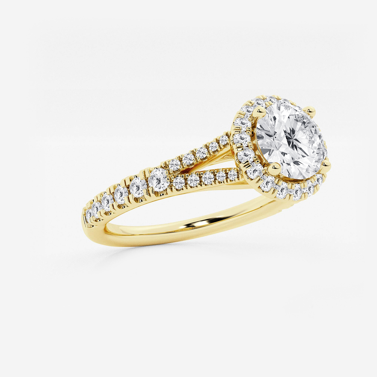 Additional Image 1 for  1 1/5 ctw Round Lab Grown Diamond Split Shank Halo Engagement Ring