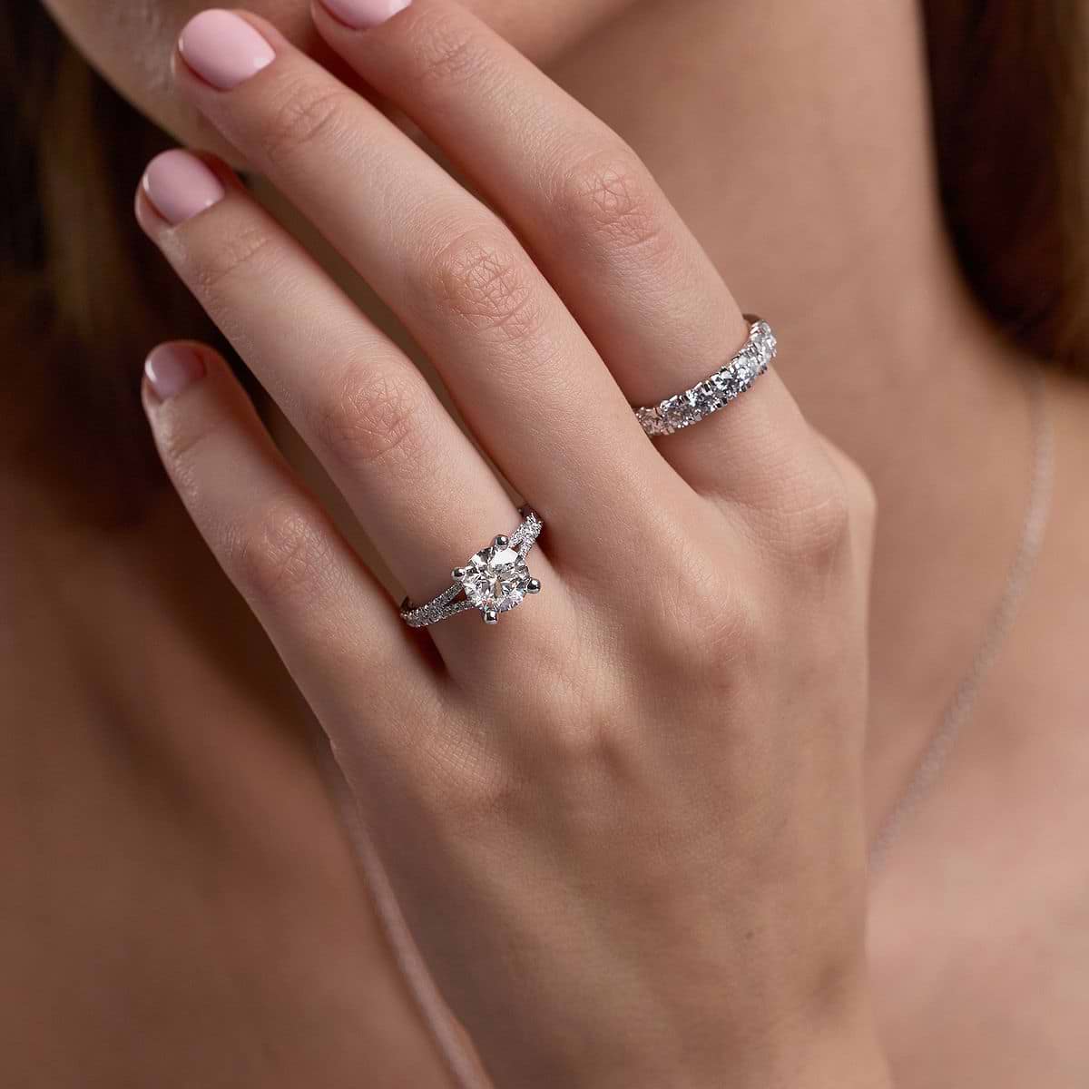 14K White Gold 1/2 CTW Diamond Split Shank Engagement Ring 14K White Gold 1/2 CTW Diamond Split Shank Engagement Ring