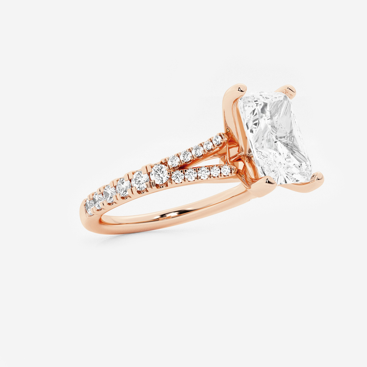 Additional Image 1 for  2 1/3 ctw Radiant Lab Grown Diamond Split Shank Engagement Ring